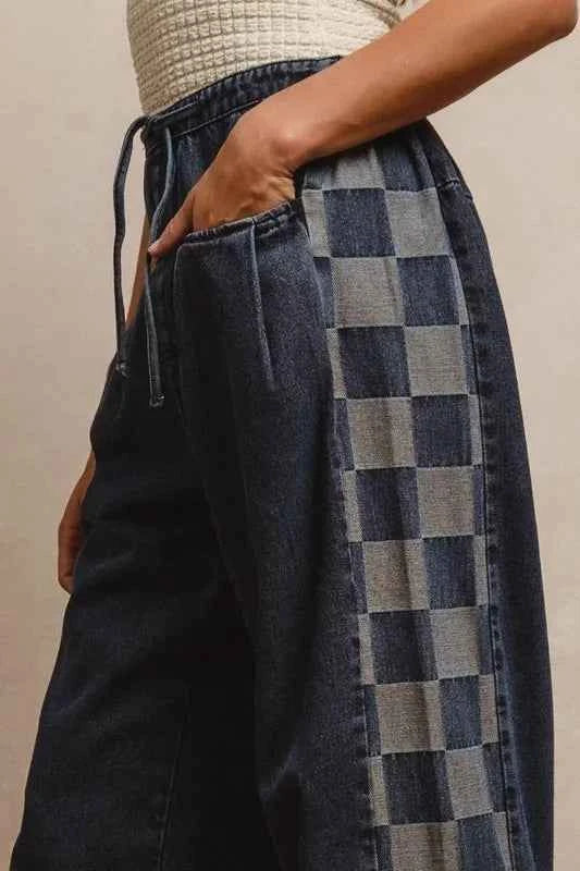 BiBi Washed Denim Mix And Match Long Pants 59049ac1997948bfb6e4d2958eb8ce1e-Max-Origin