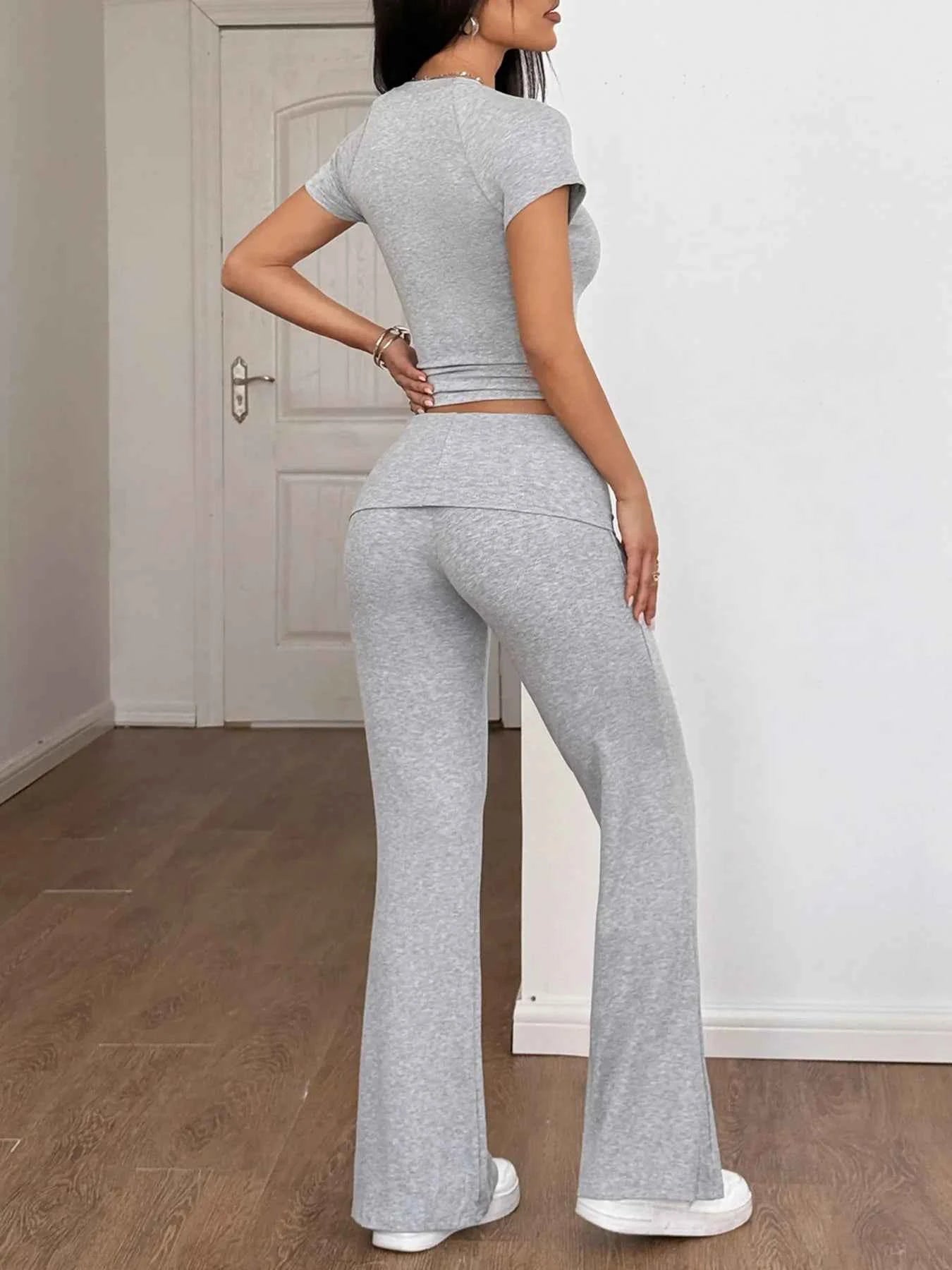 Round Neck Short Sleeve Top and Pants Set 59187508d78546059f5450a2d7a5b4f9-Max-Origin