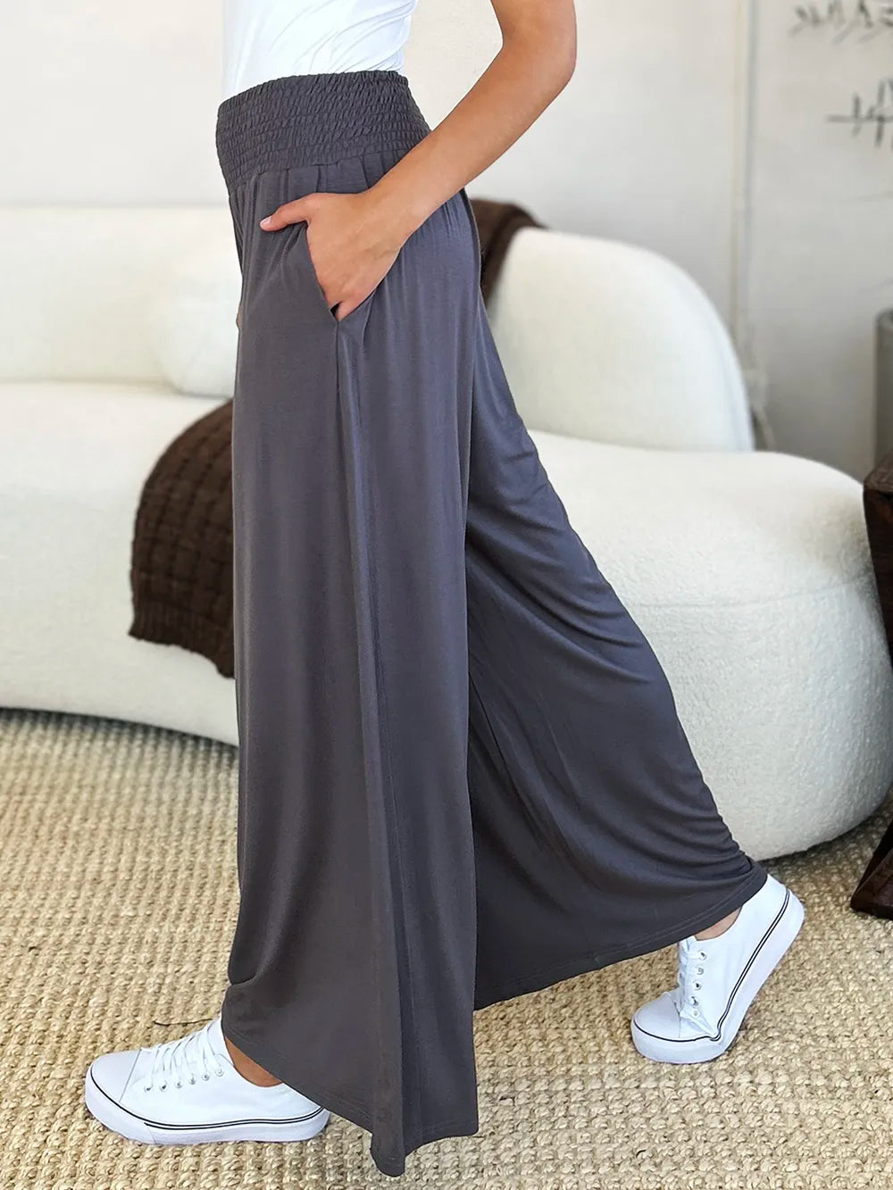 Basic Bae Full Size Smocked Wide Waistband Wide Leg Pants 593bba48-a6a7-4fec-a6e4-e4fd401be953-Max