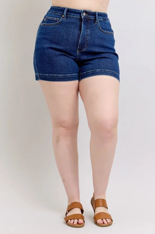 Judy Blue Full Size High Waist Tummy Control Denim Shorts Plus Size 594751d6-2d83-47df-b84b-5c659c5c77e1-Max-Origin