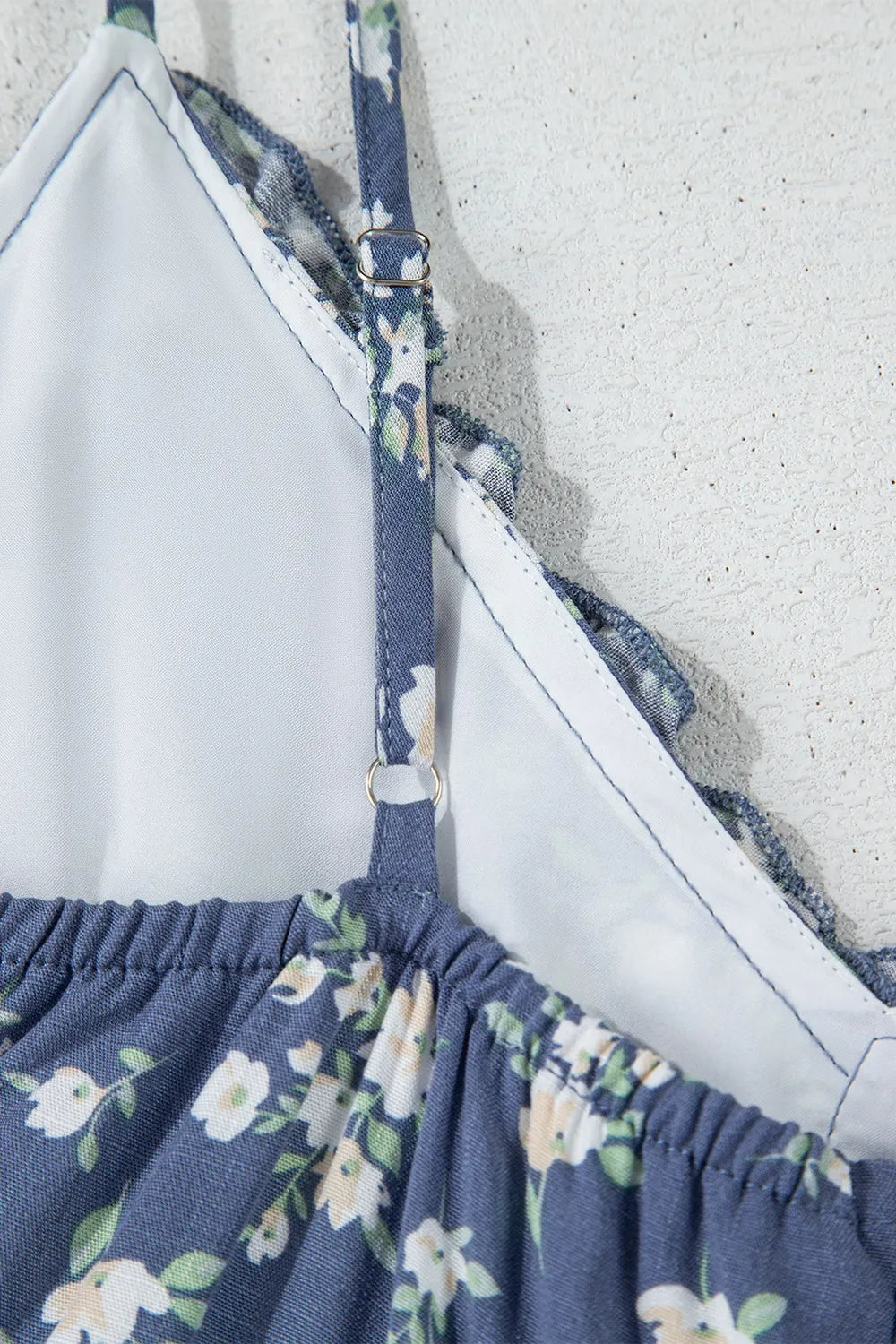 Floral Spaghetti Strap Frilled V Neck Tiered Midi Dress 5958ecf5-bbe3-4d2a-9817-eda7776685f4-Max