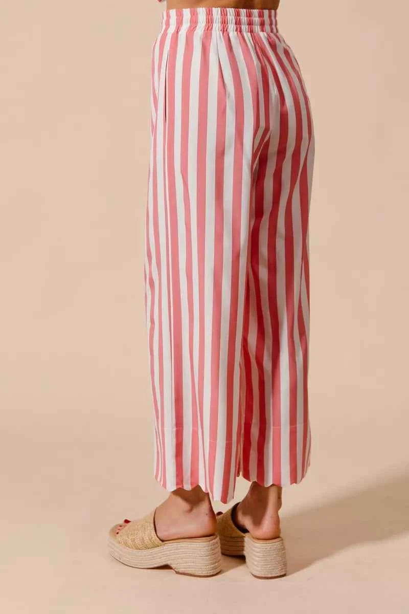 SO ME Front Tie Stripe Top With Puff Sleeves and Wide Leg Pants Set 596df98373124bc5bcf78ad86c599fa6-Max-Origin