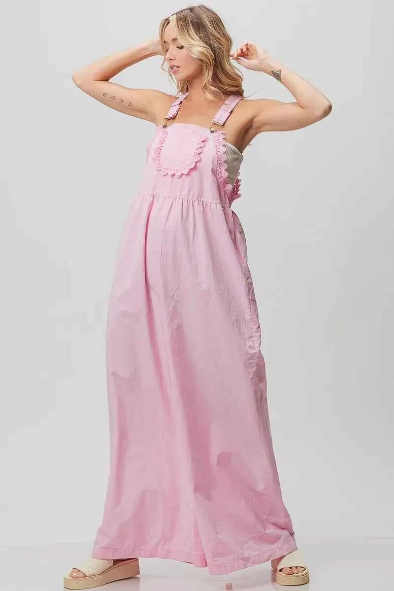 BiBi Lace Edge Detail Wide Leg Overall LT PINK 59e6609ff59149b795ee0569aa26d6d0-Max-Origin