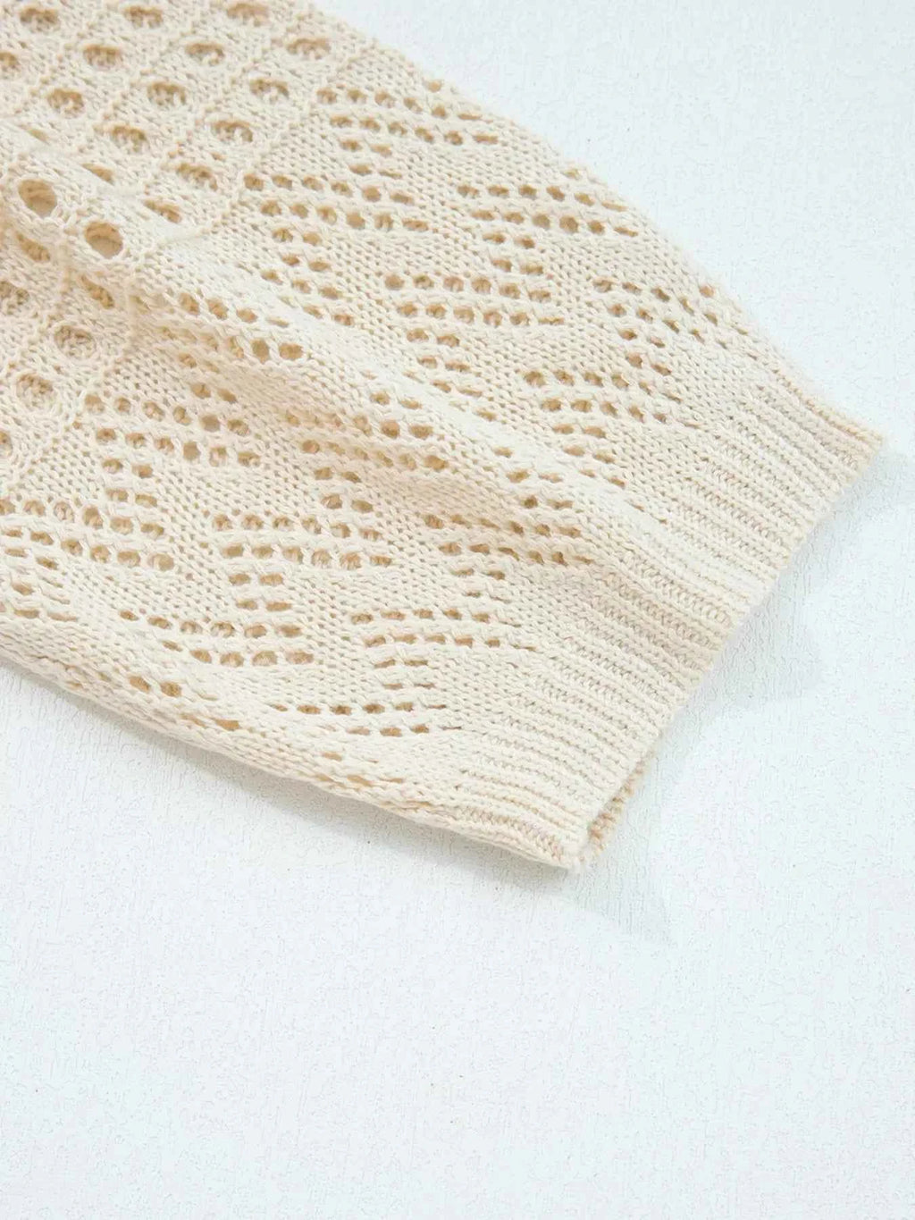 Hollowed Knit Open Front Cardigan 59edb3c3d7544e679eb3d42443cb6c85-Max-Origin