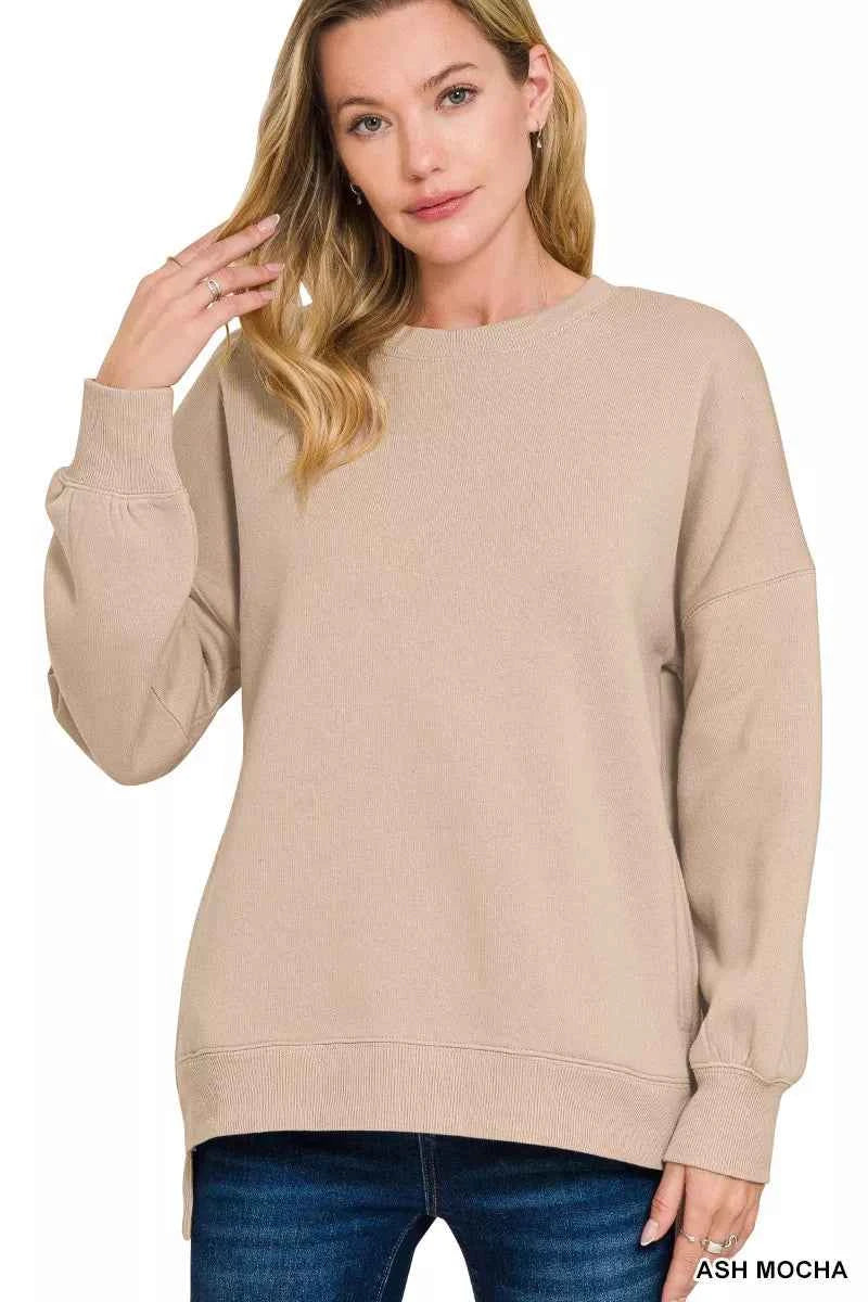 Zenana Full Size Fleece Hi-low Boyfriend Sweatshirts with Pockets Plus Size ASH MOCHA 5a0bccc1-5dce-44e1-8124-622283c5f948-Max-Origin