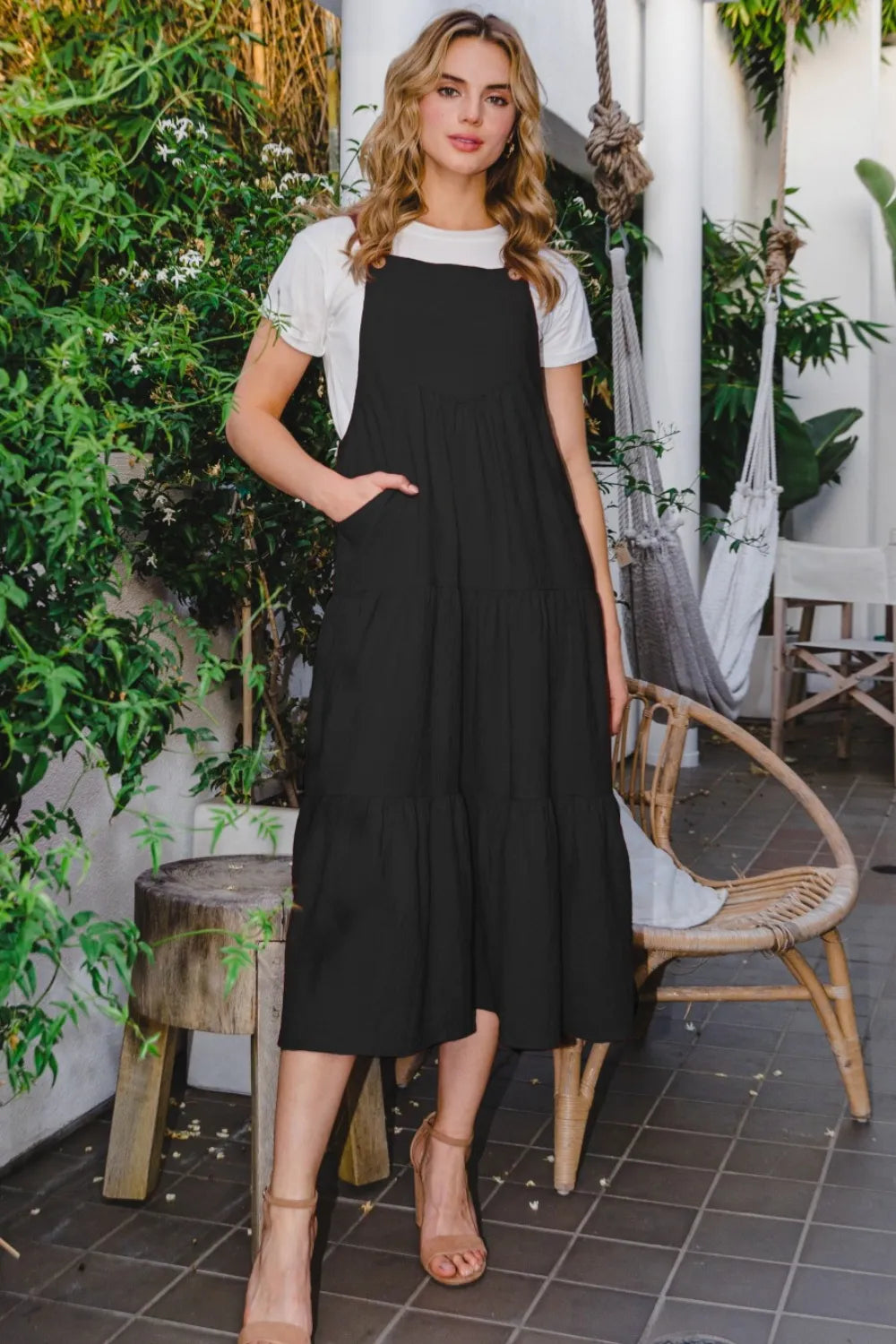 ODDI Full Size Sleeveless Tiered Midi Dress Black 5a13ab47-2f9b-4380-abf1-c1a44b72b456-Max