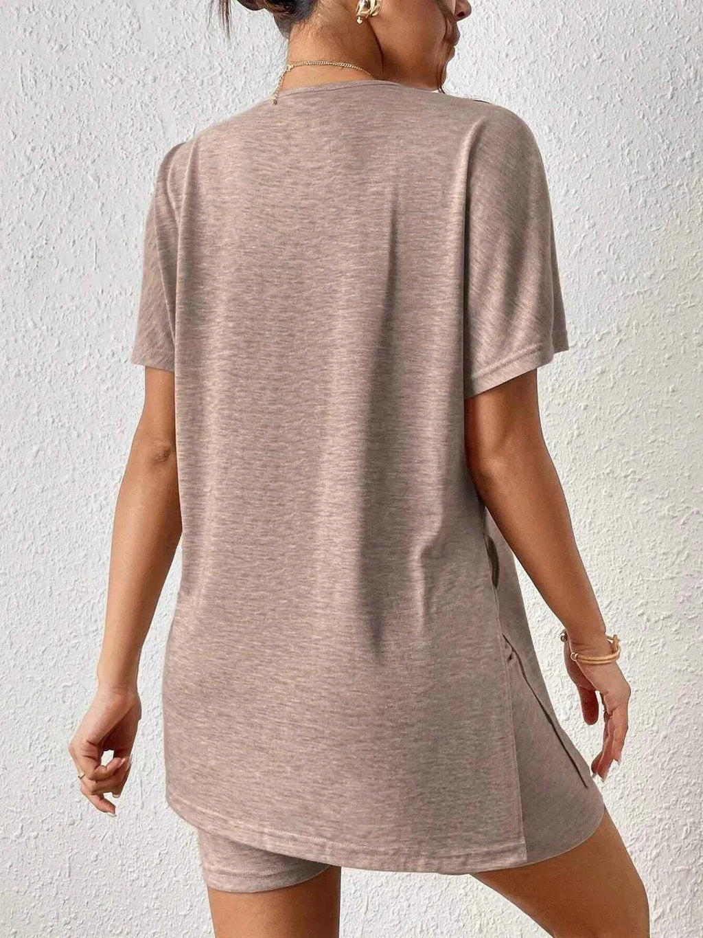 Casual Round Neck T-Shirt and Shorts Set 5a3572f26eb34c488e5a8283a8013839-Max-Origin