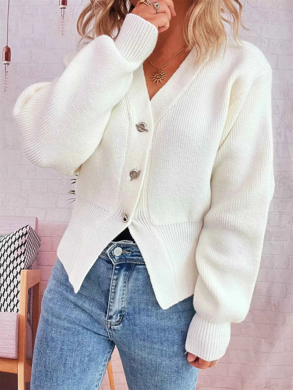 Button Up Long Sleeve Cardigan 5a6c71947c854408ae8b77c222e13cb1-Max-Origin