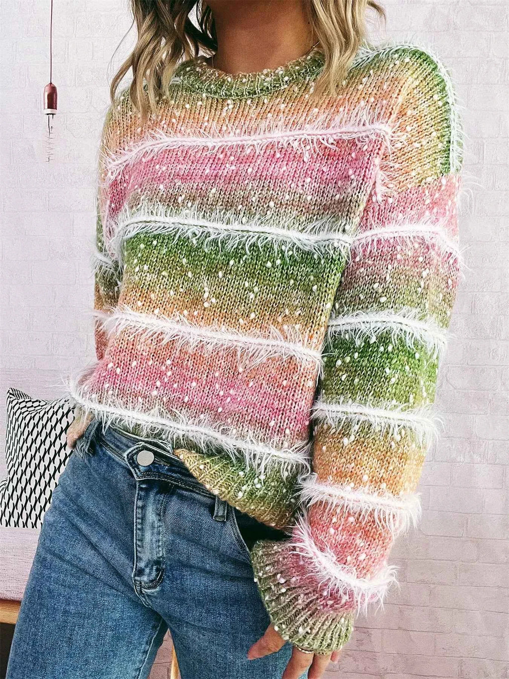 Gradient Striped Round Neck Sweater 5a7e6e457c3f4c258b9b396b6d4a4f79-Max-Origin