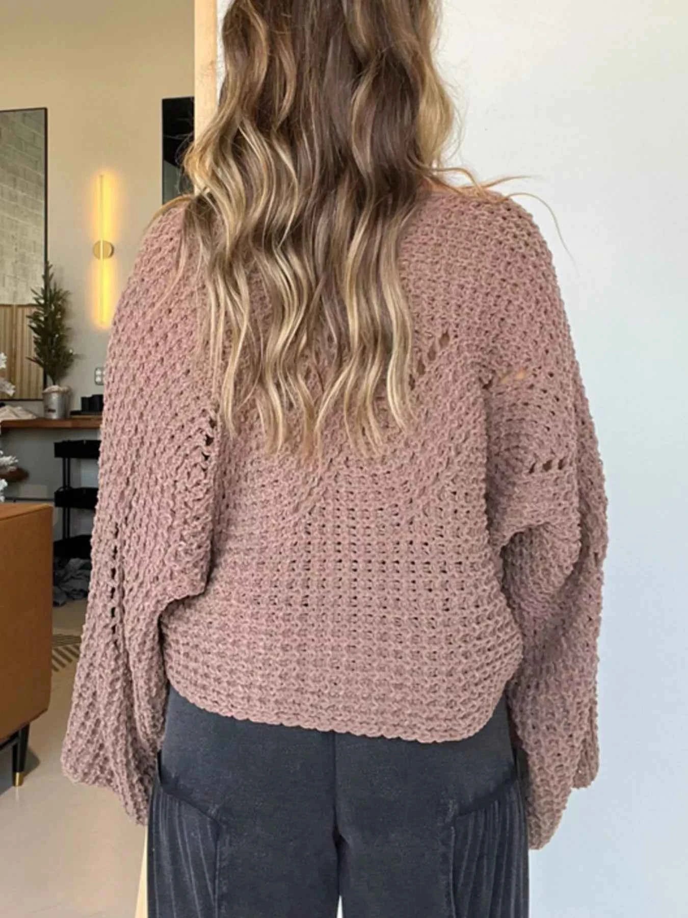 Openwork Batwing Sleeve Sweater 5ac5bdce-a939-4f65-94f5-2b3336e98d5b-Max-Origin