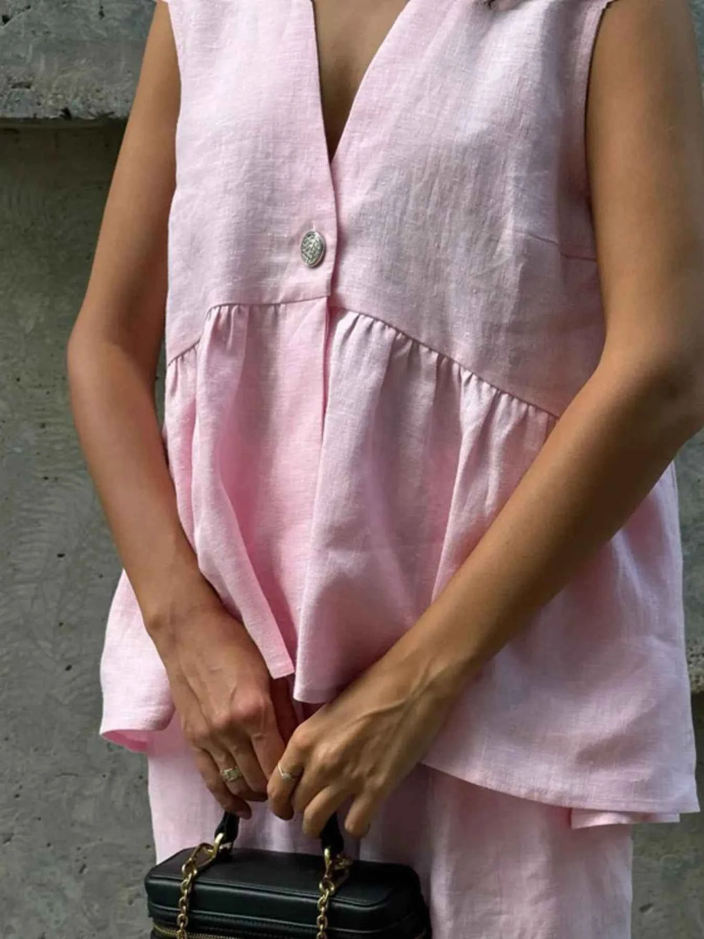 One Button Peplum Top and Pants Set 5b100a32b6d941bb86e28a77d1f2ce35-Max-Origin