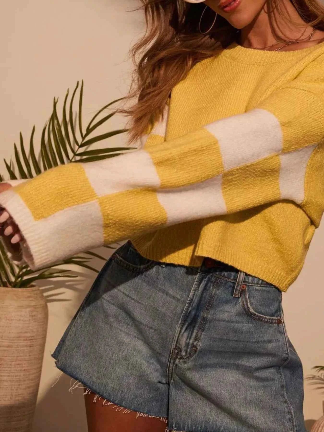 Color Block Long Sleeve Sweater 5b791731-f79f-4888-9825-cc205dc09c5d-Max-Origin