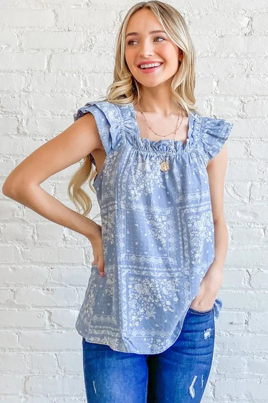 And The Why Boho Print Rayon Linen Ruffle Baby Doll Tank Top 5b9c6d5fe36b47ddb66858762740c5b4-Max-Origin
