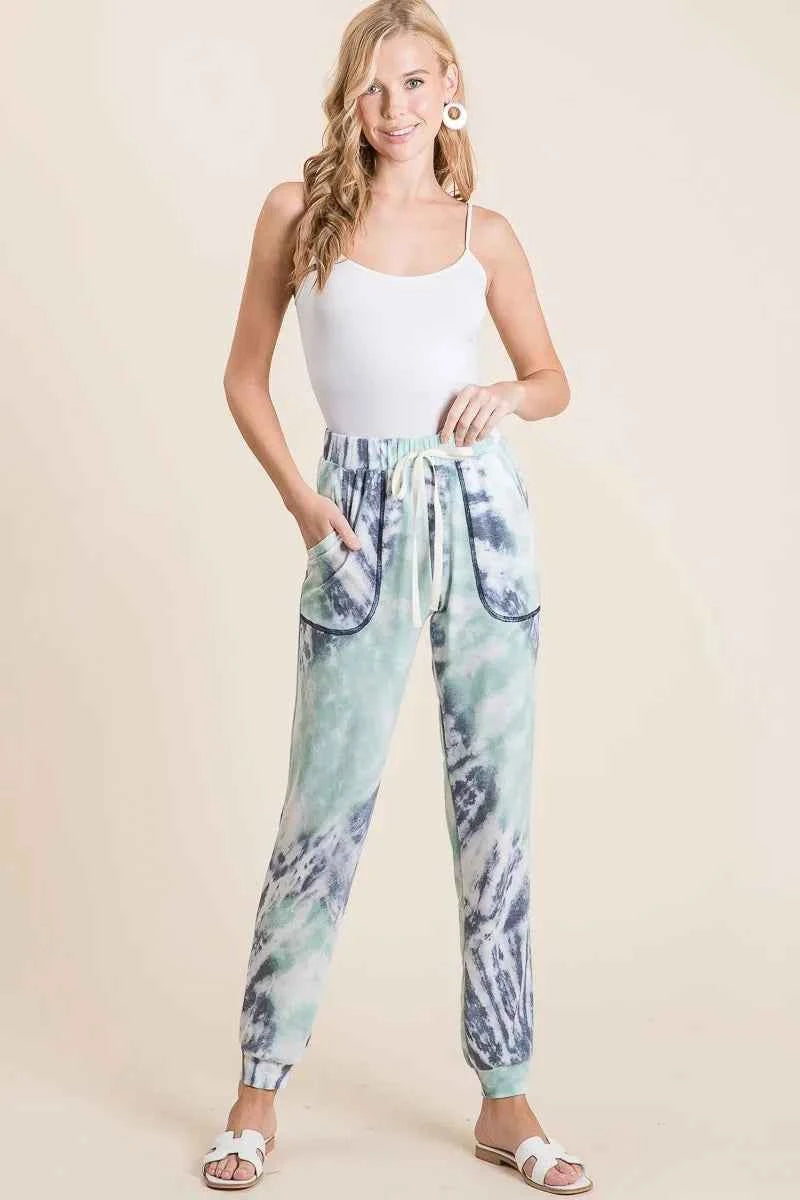 BiBi Tie Dye French Terry Casual Sweat Pants 5c13a2e7bad84725a6661b0b1fcb9030-Max-Origin