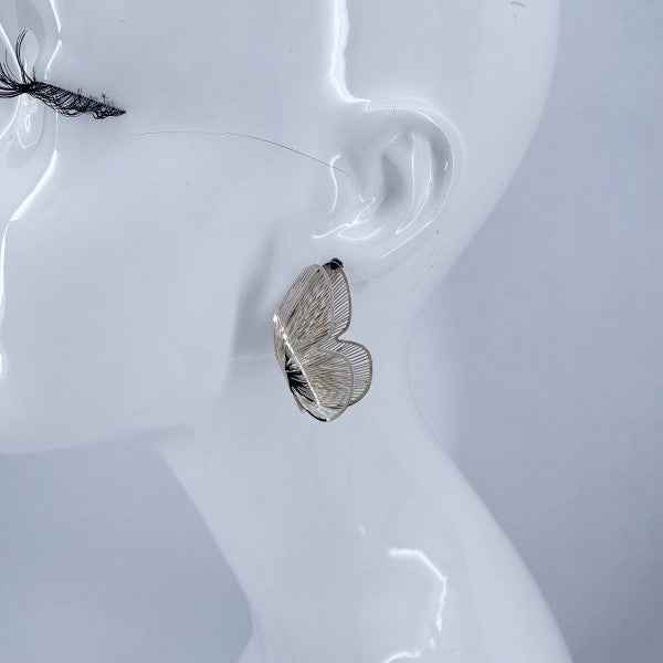 Gold or Silver Finish 3D Butterfly Post Back Earri 5c5af7e9-a355-43c4-a3fc-6a86271c35ec