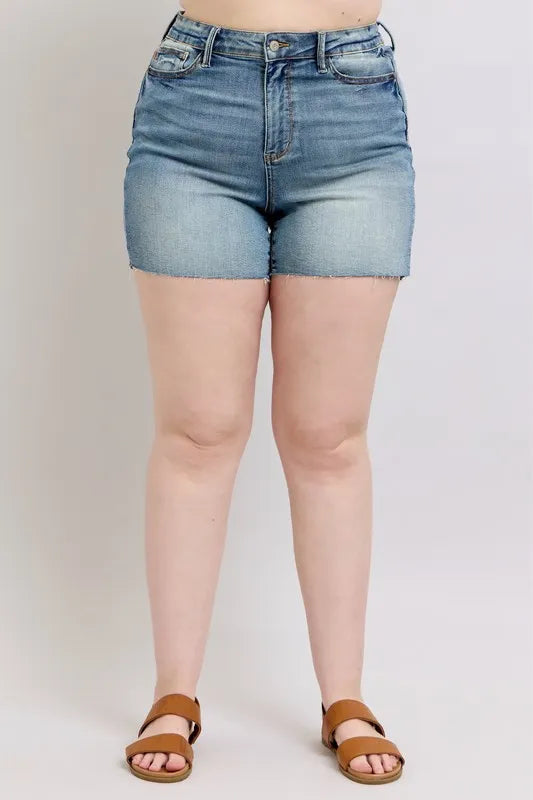 Judy Blue Full Size High Waist Star Seam Detail Denim Shorts Plus Size 5c7731ef-5611-49e9-81c0-12ee2dbbac6a-Max-Origin
