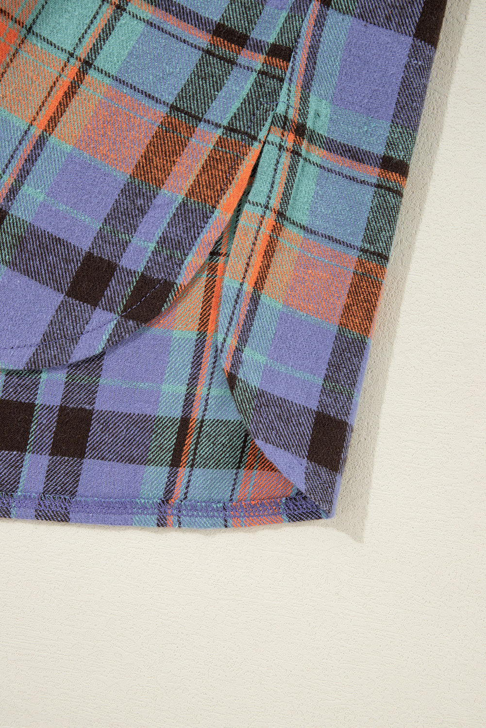 Orange Plaid Print Pocket Loose Shirt Shacket 5cc49c6fdee8fb88