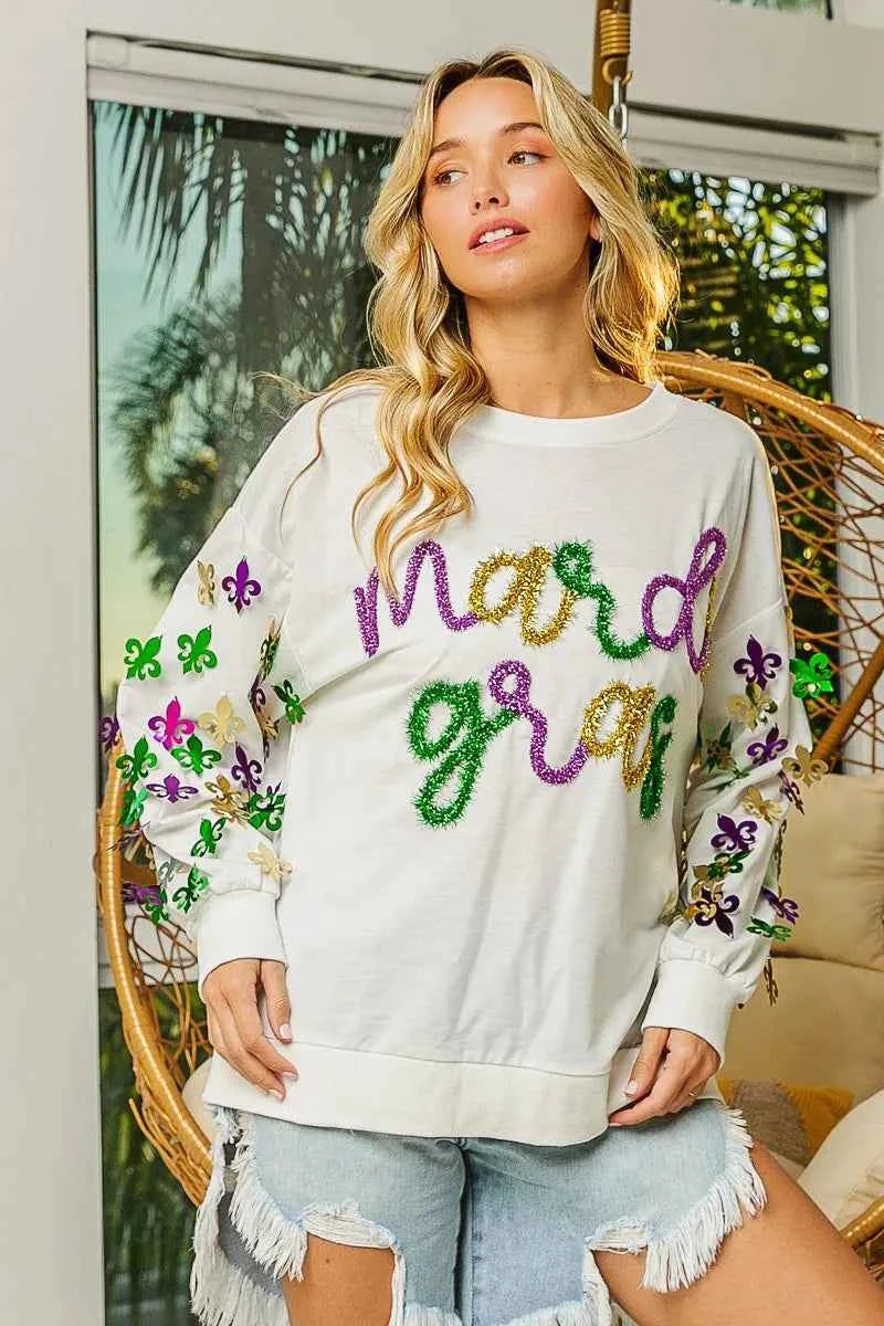 BiBi Fleur De Lis Sleeve Mardi Gras Pullover 5cf73a3281a640c58f6f4960cf10642e-Max-Origin