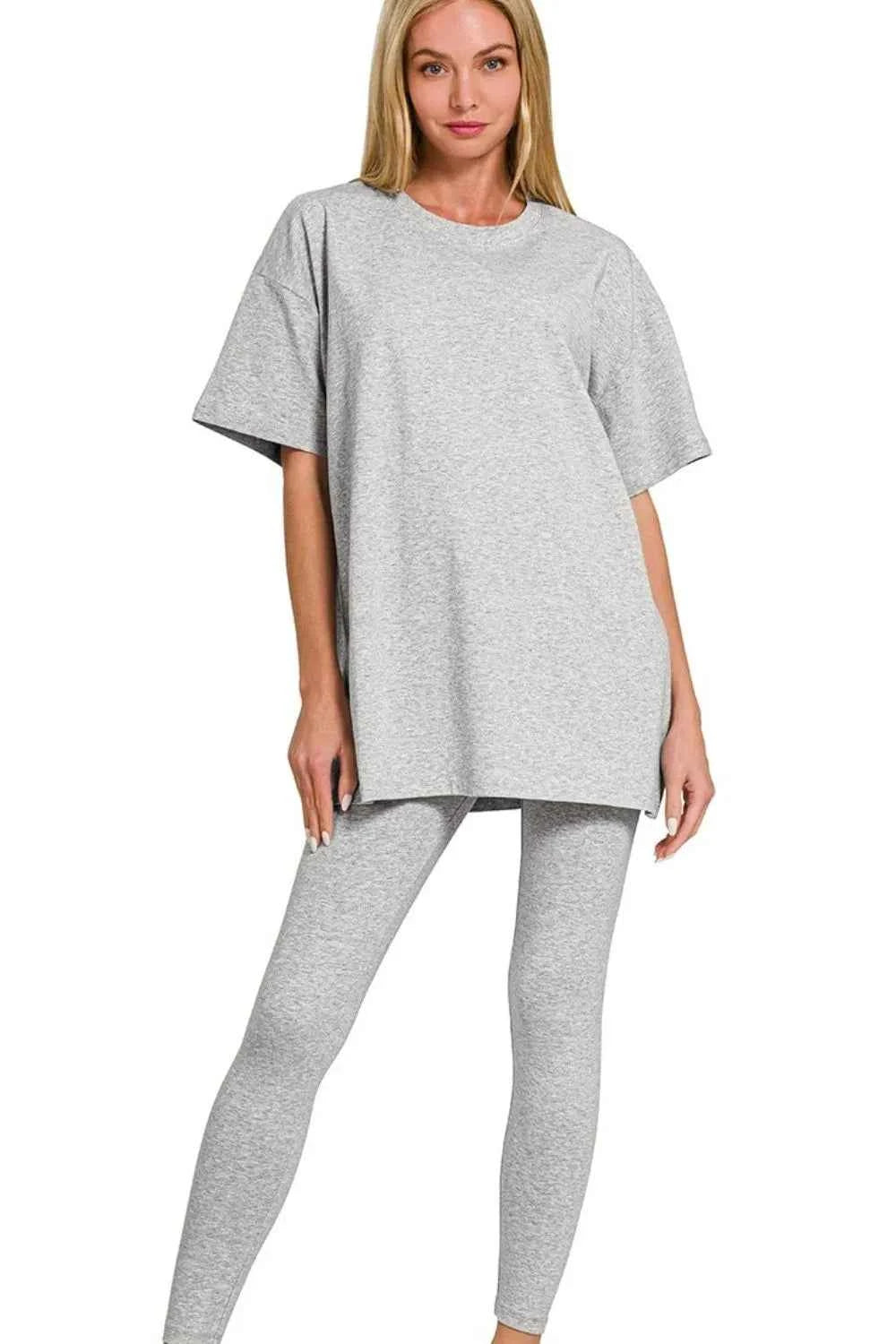 Zenana Cotton Round Neck Top & Legging Set H GREY 5cfc5617-40d9-4012-a5a6-d2d51135ca52-Max-Origin