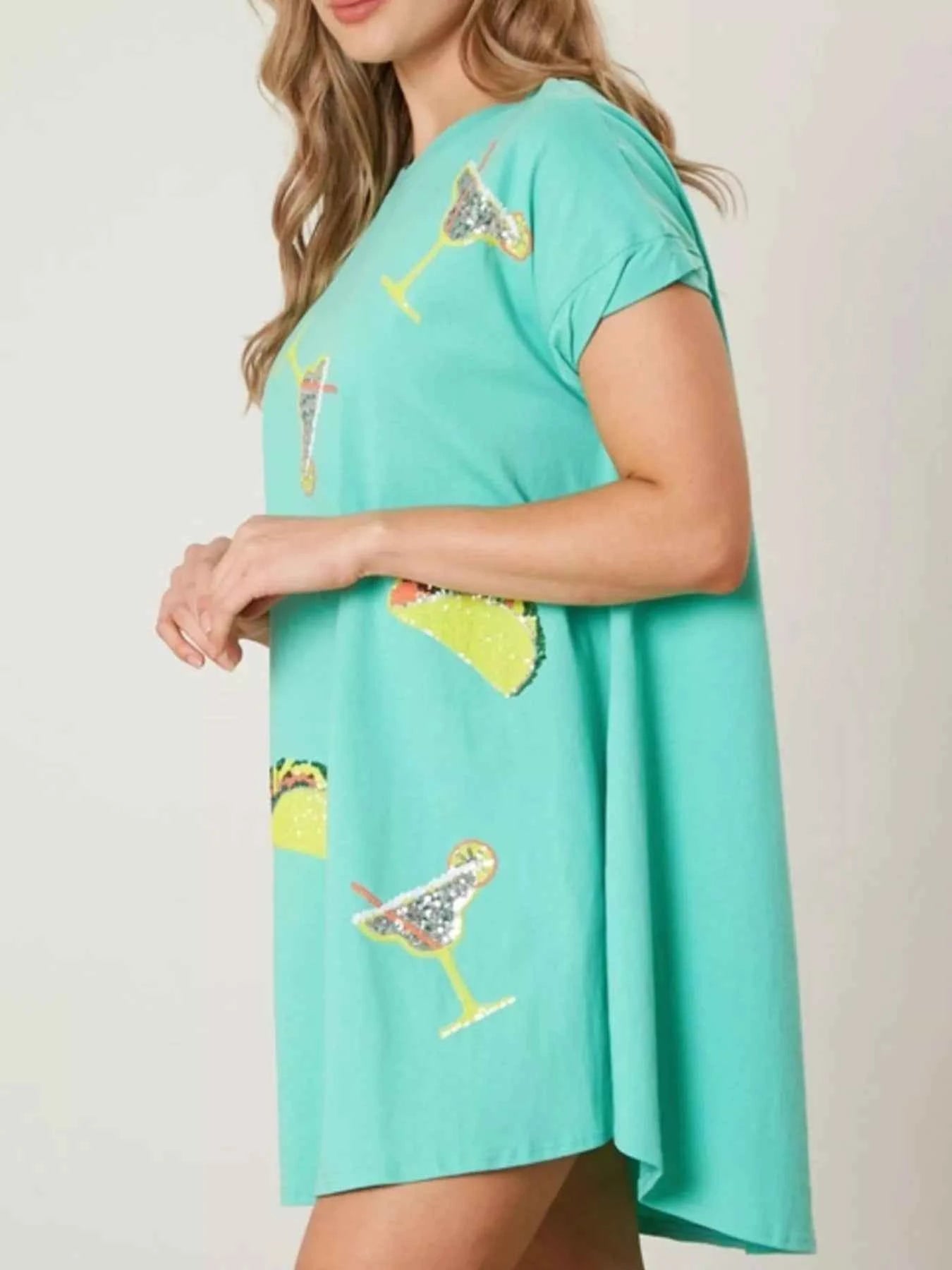 Sequin Short Sleeve Summer Tee Dress 5d606cd1-40f2-4060-9fe1-0c30fa45b971-Max-Origin