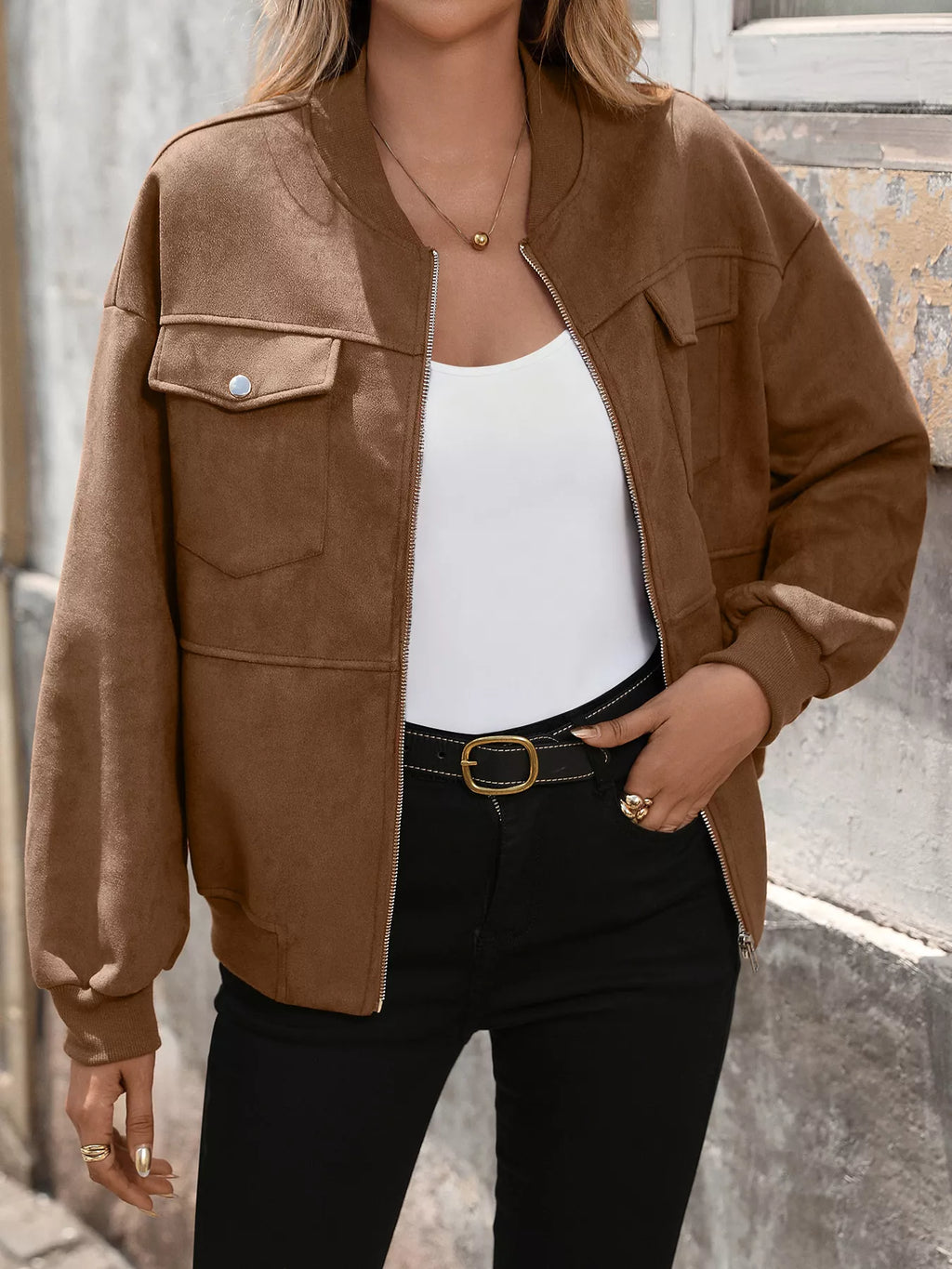 Zip Up Dropped Shoulder Jacket 5d7db6ba1d5d409b9e3d3629209a69f2-Max-Origin