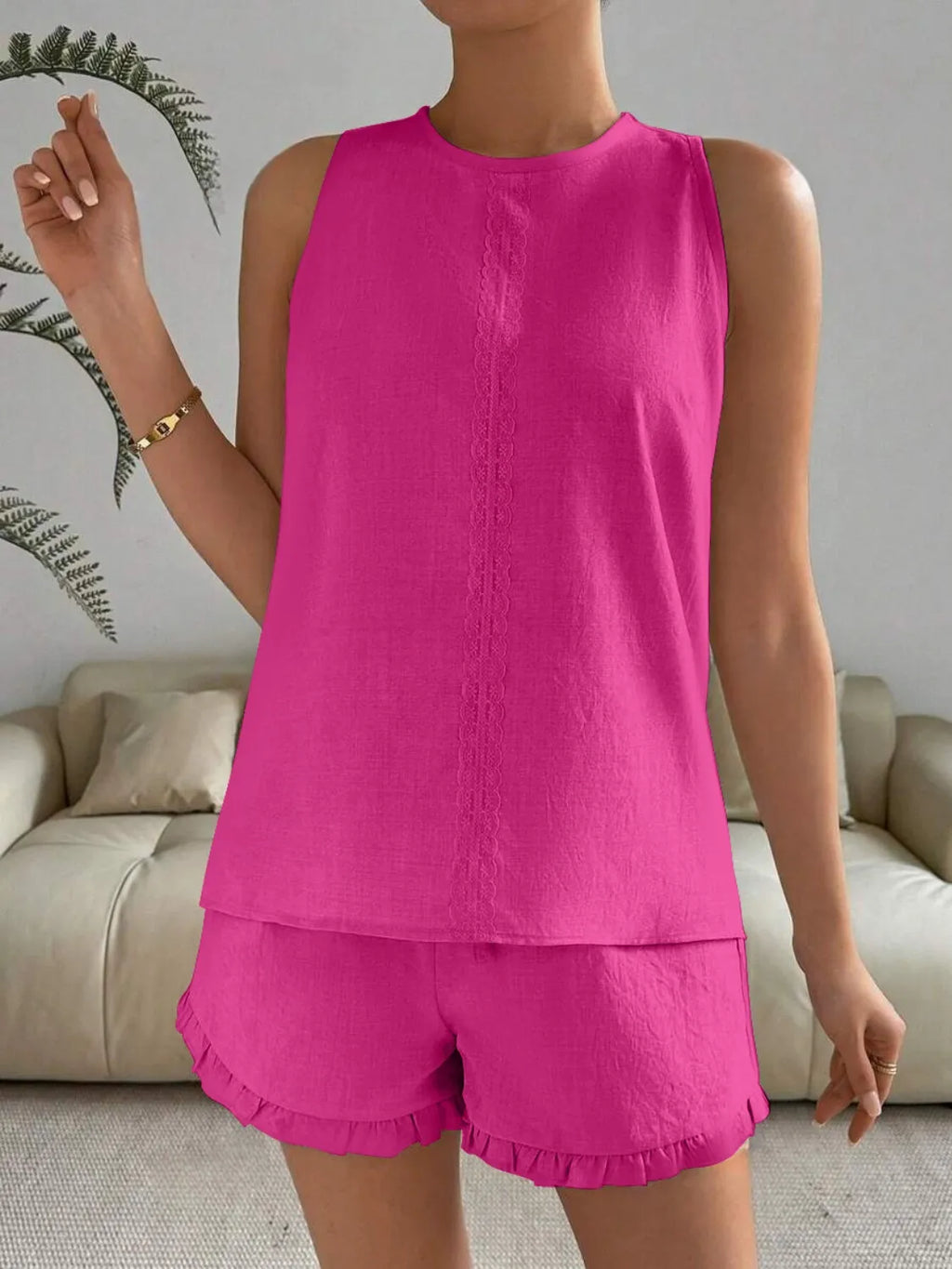 Lace Detail Round Neck Tank and Shorts Set 5dca509b-b984-4bd4-be11-de42789a8ef1-Max-Origin