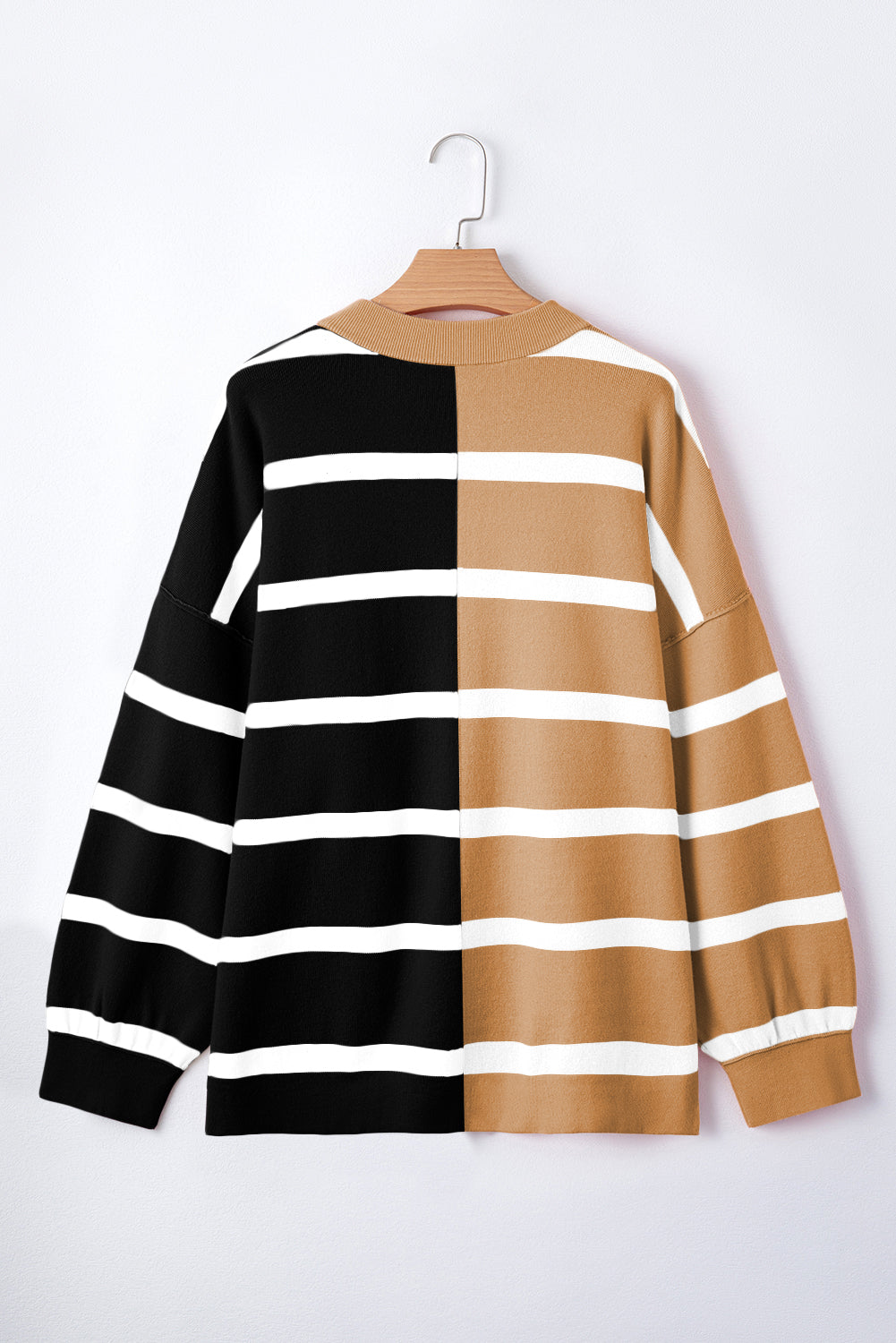 Blue Stripe Exposed Seam Patchwork Loose Sweatshirts 5e00d90953d62cb4