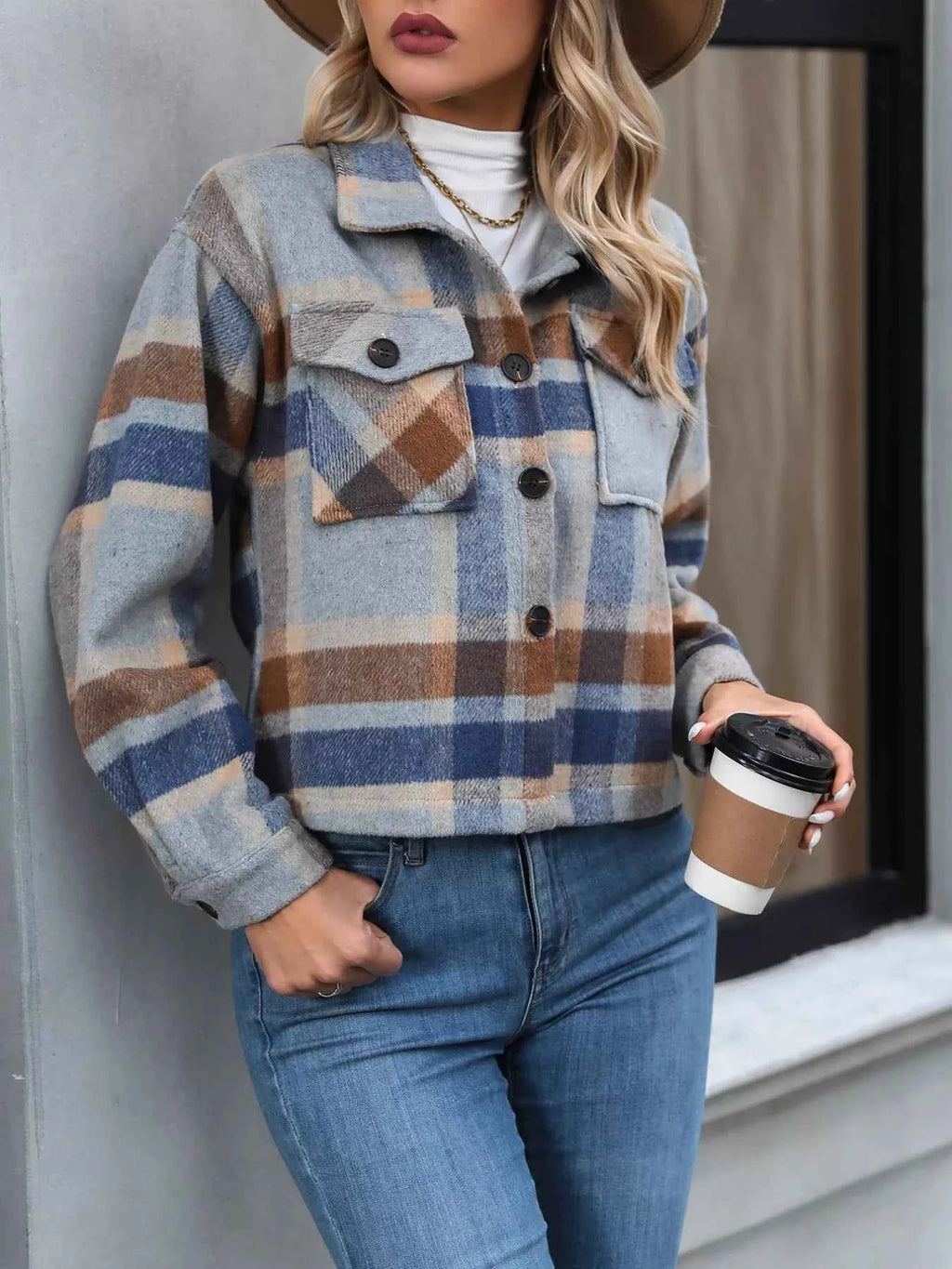 Plaid Oversized Button-Up Cropped Jacket 5e10e666-5c43-42fb-b11a-1fb2c86c5699-Max-Origin