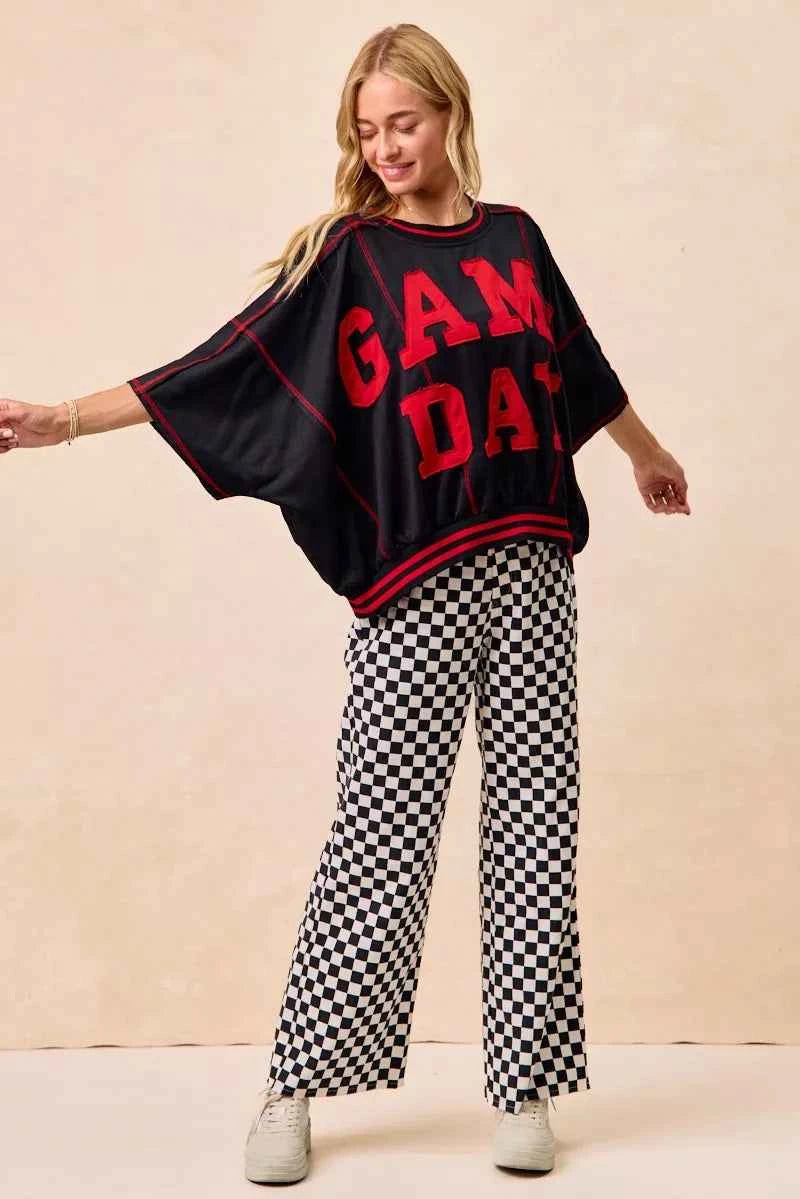 BiBi Gameday Theme Checkered Printed Pants 5e18cbf668e04166af22cfcd05827e89-Max-Origin