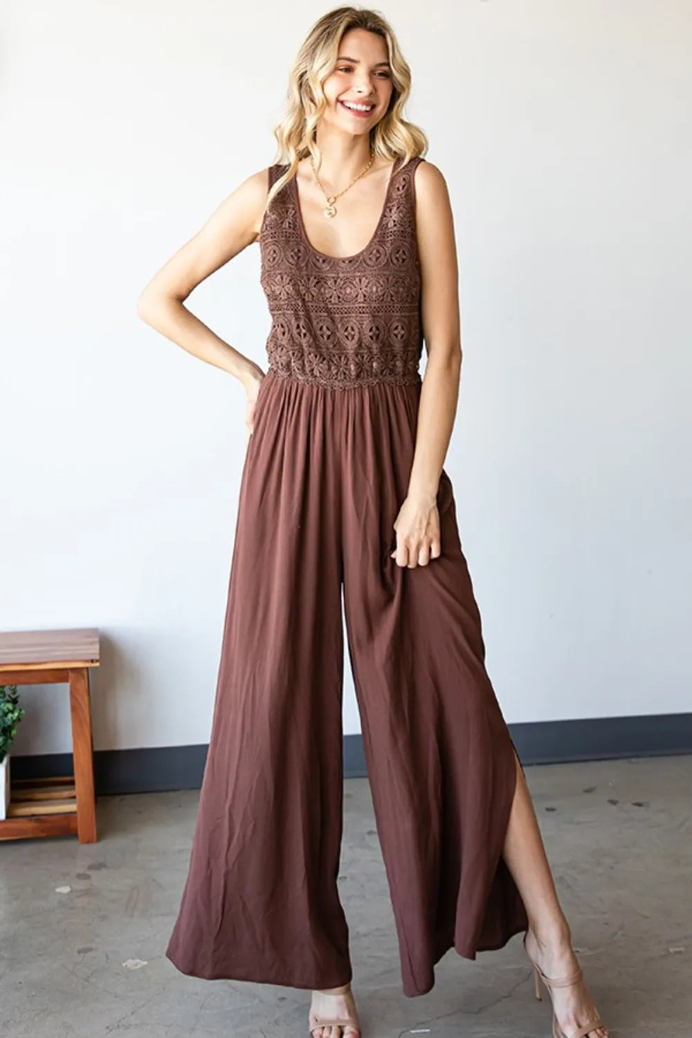 First Love Tie Back Sleeveless Slit Wide Leg Jumpsuit 5e90c71c-496b-41a1-b2d5-c24fa51853ad-Max