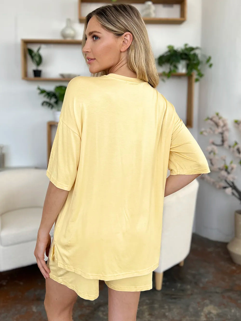 Basic Bae Bamboo Full Size Round Neck Drop Shoulder T-Shirt and Shorts Set 5eb17448-4ae0-4df7-bff0-79f57d579c8b-Max