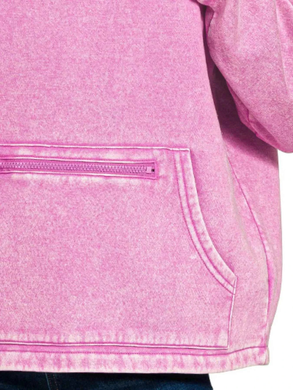 Zenana Fleece Washed High Neck Kangaroo Pocket Sweatshirt 5f368bd9-03e1-401a-89f7-09b8779147c0-Max-Origin
