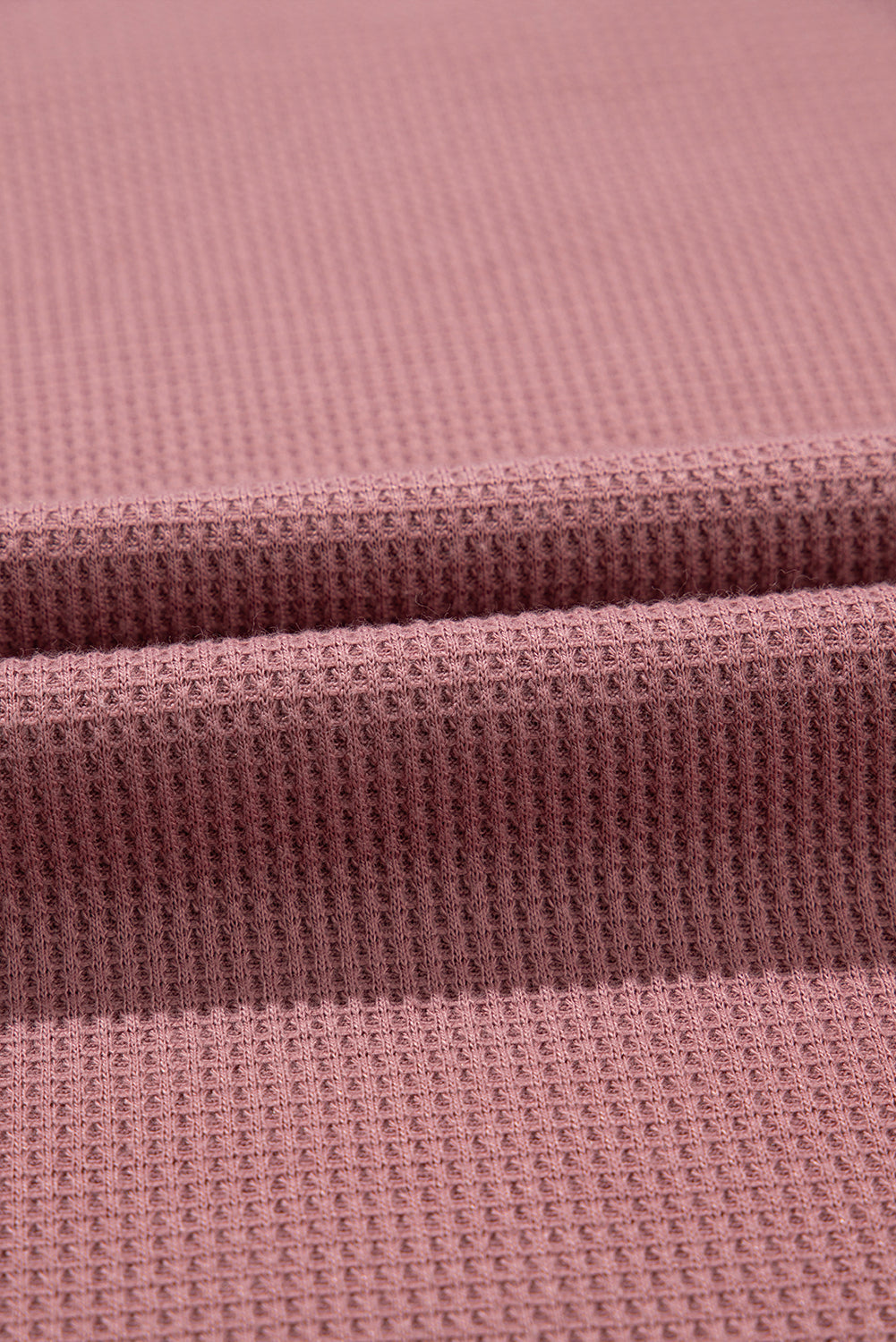 Blue Exposed Seam Drop Sleeve V Neck Waffle Textured Top 5f4630e9e8a29ce8