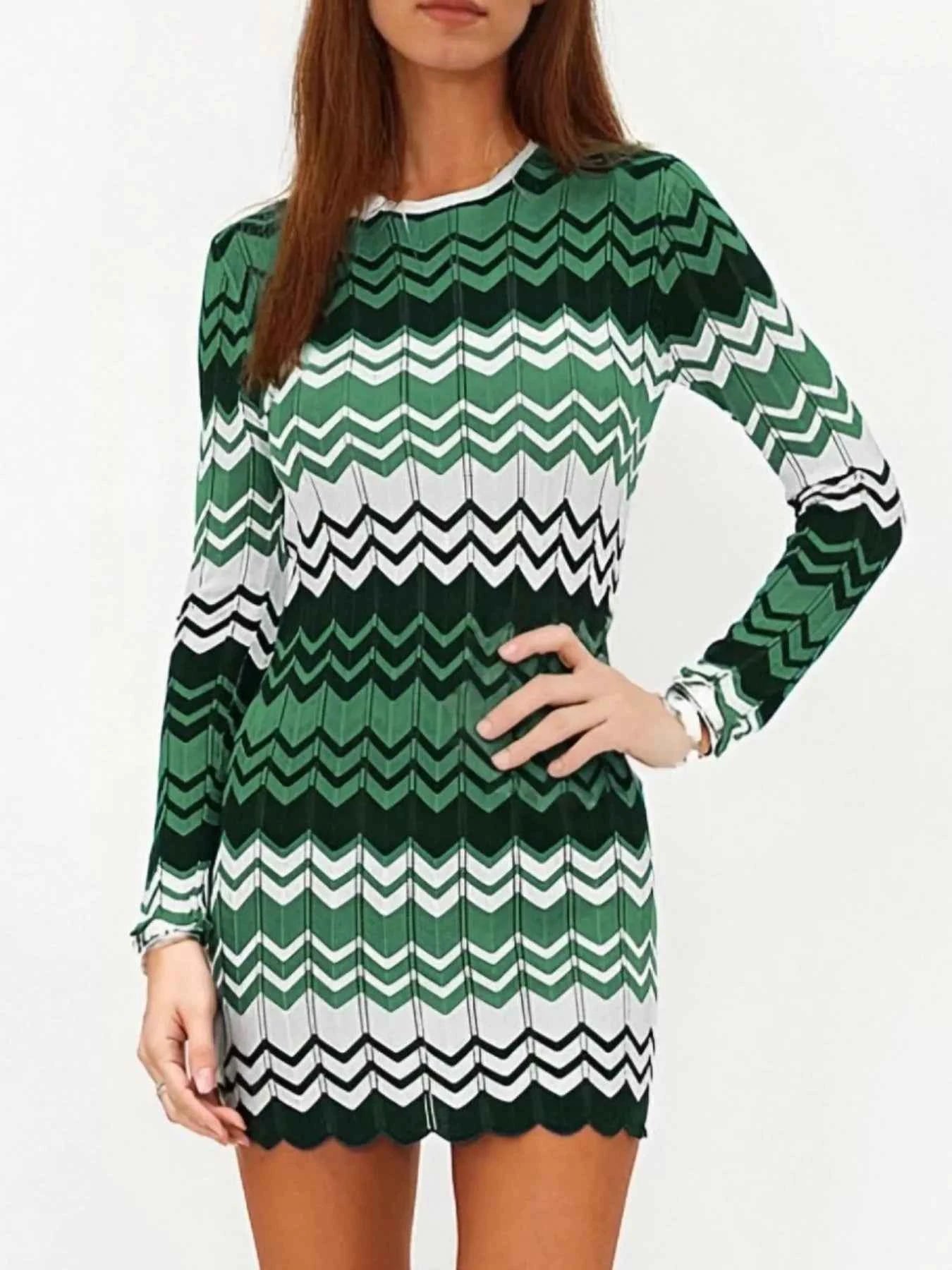 Openwork Wave Pattern Long Sleeve Sweater Dress 5f839d8b-5835-4e26-bc8d-3ec0c55f0daa-Max-Origin