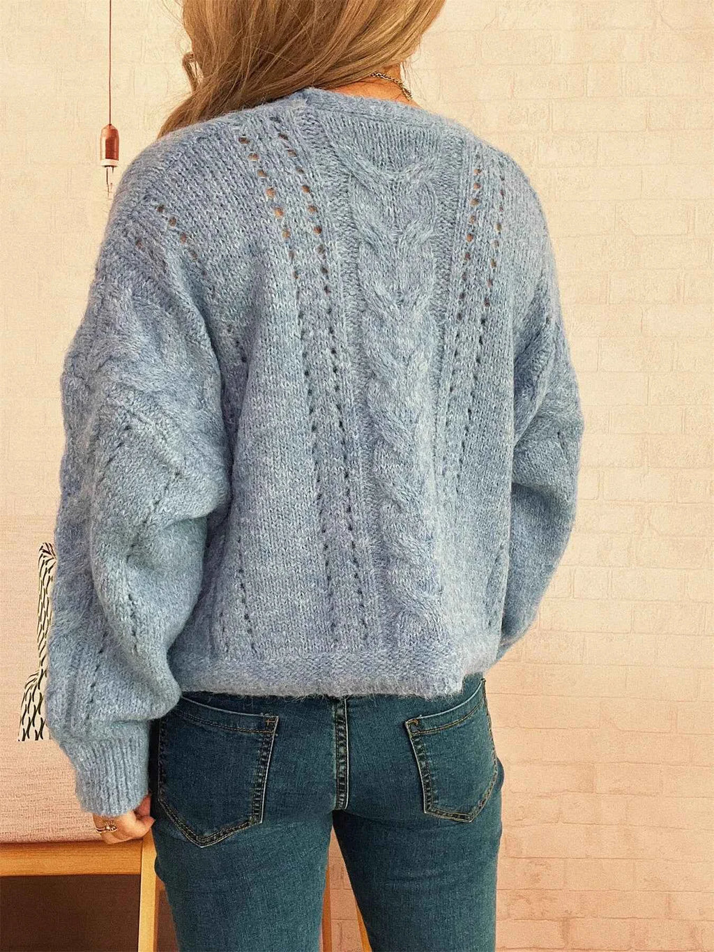 Cable Knit Button-Up Cardigan 600d774269354fd786dbe1d87066c196-Max-Origin