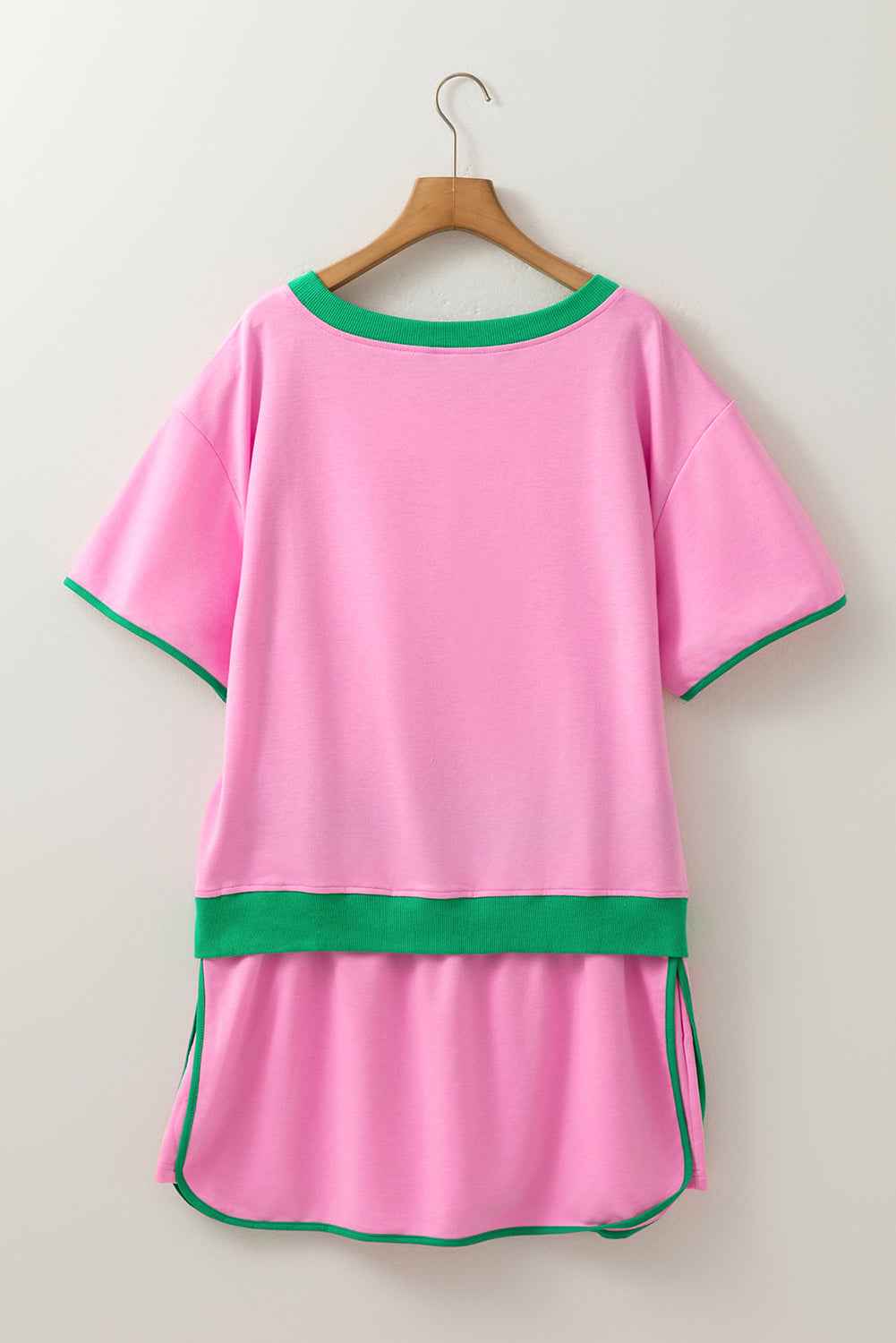 Bonbon Plus Size Contrast Trim T Shirt and Skort Two Piece Set 6015169ef8c0c375