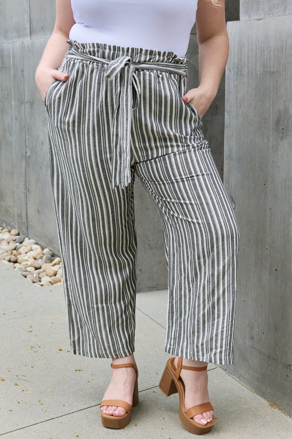 Heimish Find Your Path Full Size Paperbag Waist Striped Culotte Pants 602fde13dd6343148410453dc860e5c1-Max