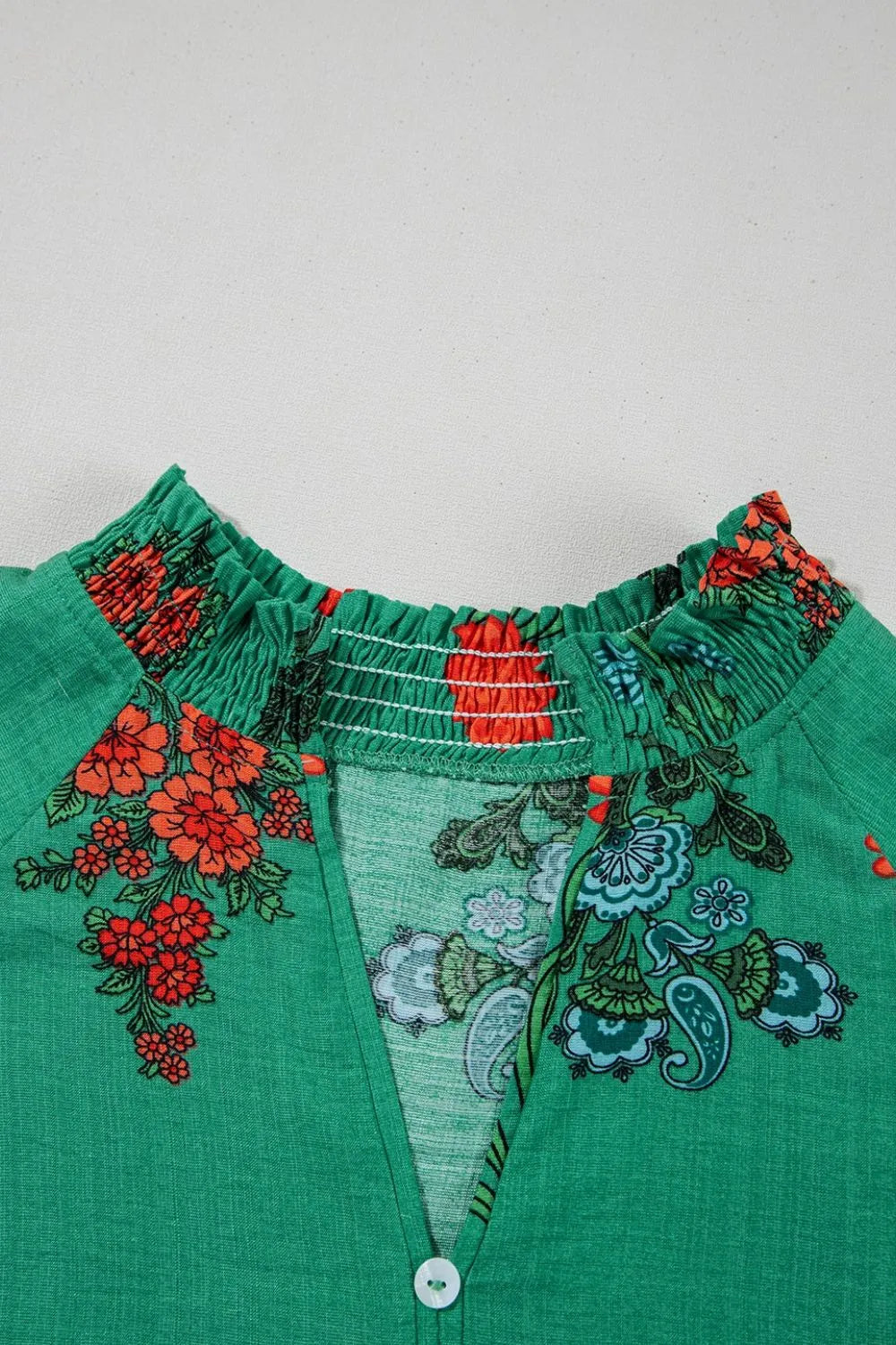 Floral Print Notched Short Sleeve Blouse 603722bd-8958-4585-bac7-897a4761c6ef-Max-Origin