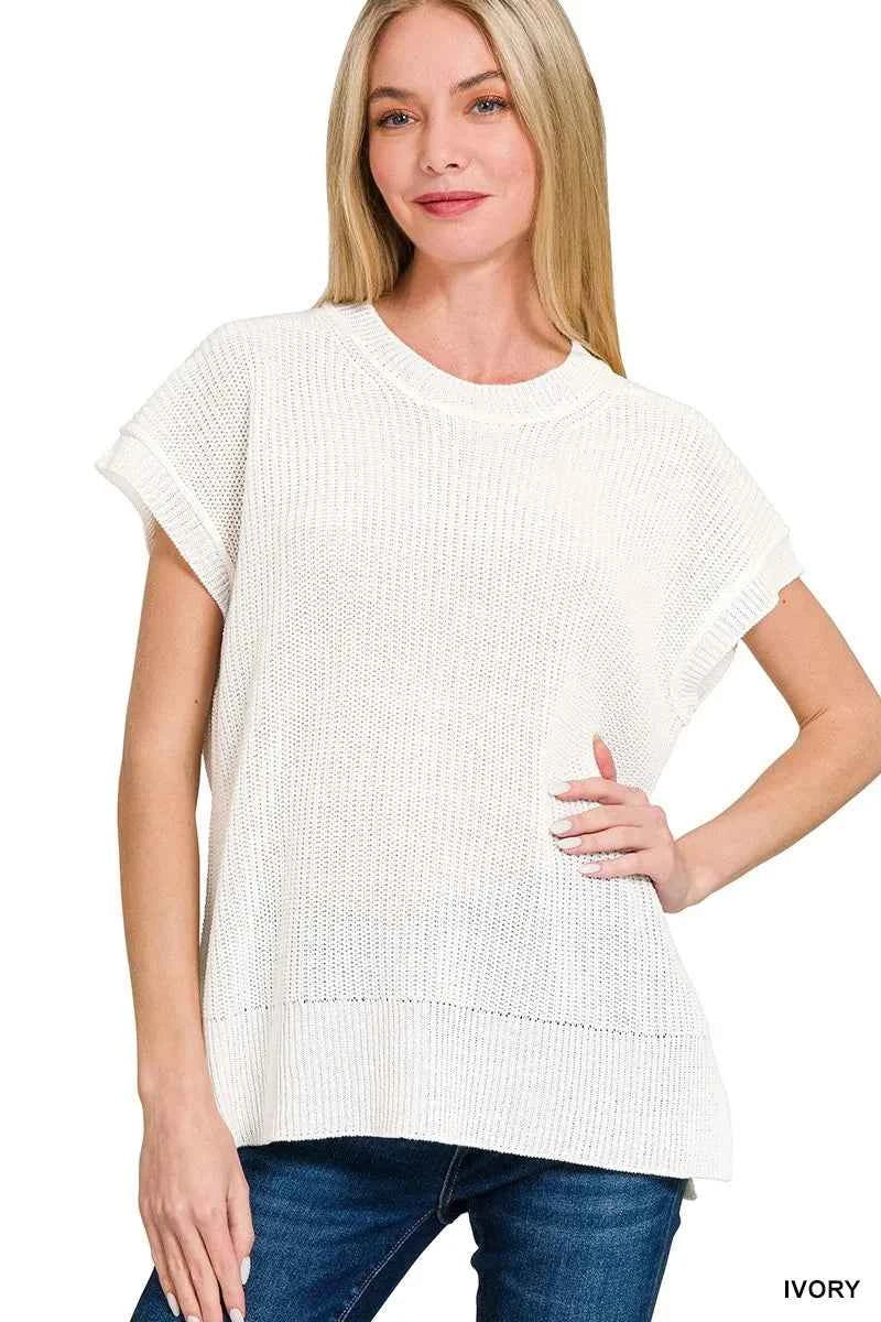 Zenana Oversized Crew Neck Sweater IVORY 603f82857e004e2a9888ffa491218c1e-Max-Origin