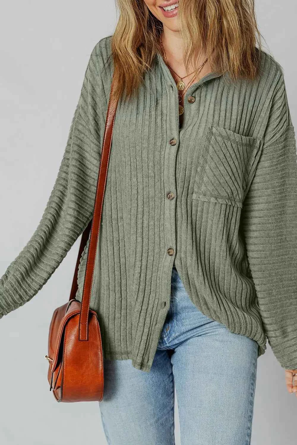 Ribbed Knit Button-Up Cardigan 6080aadb-8ac8-412b-b89d-3e3cf0c7242c-Max-Origin