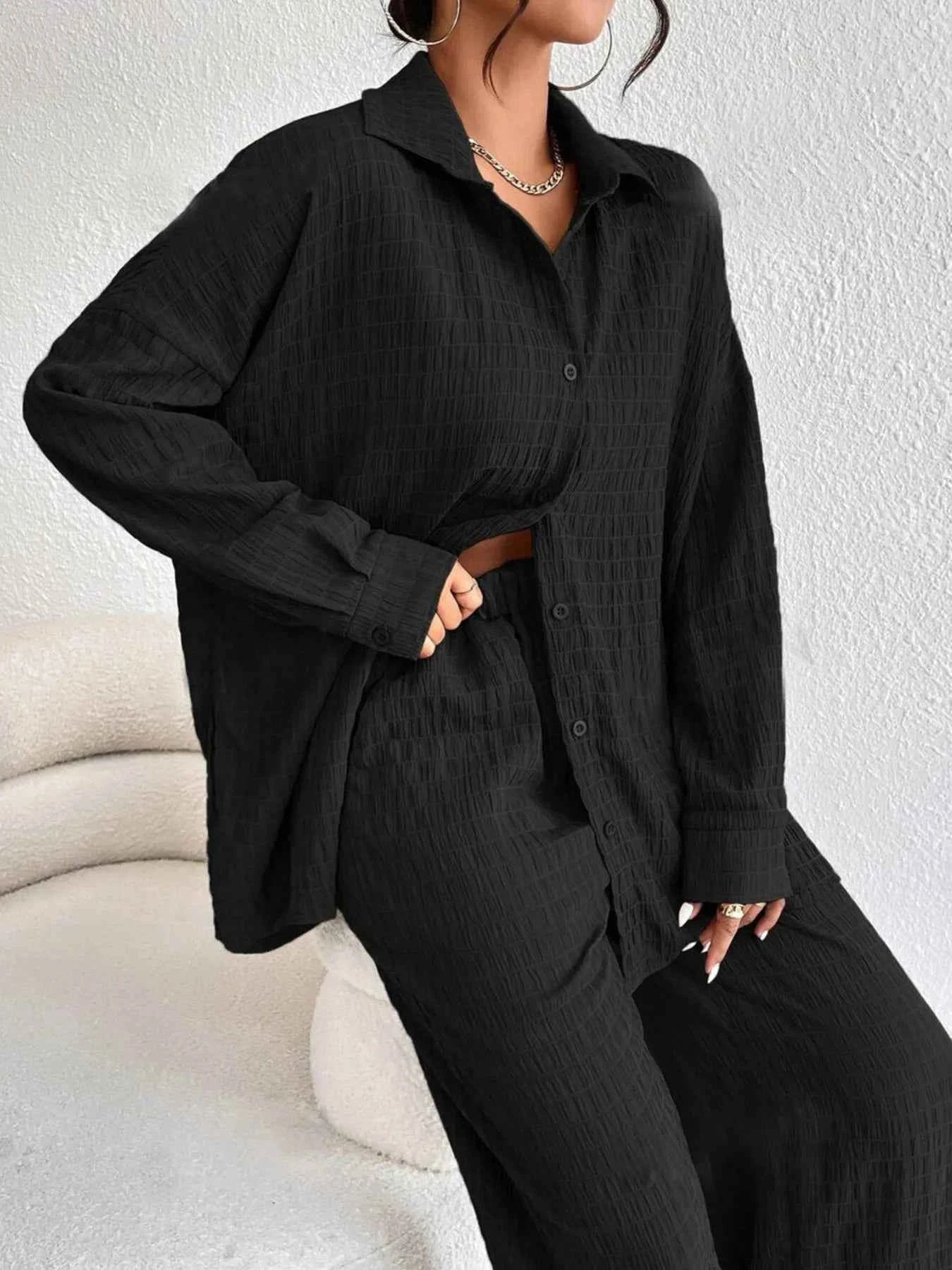 Button Up Long Sleeve Shirt and Pants Set 60a89892a0b74d46893533b3cfabe1f1-Max-Origin