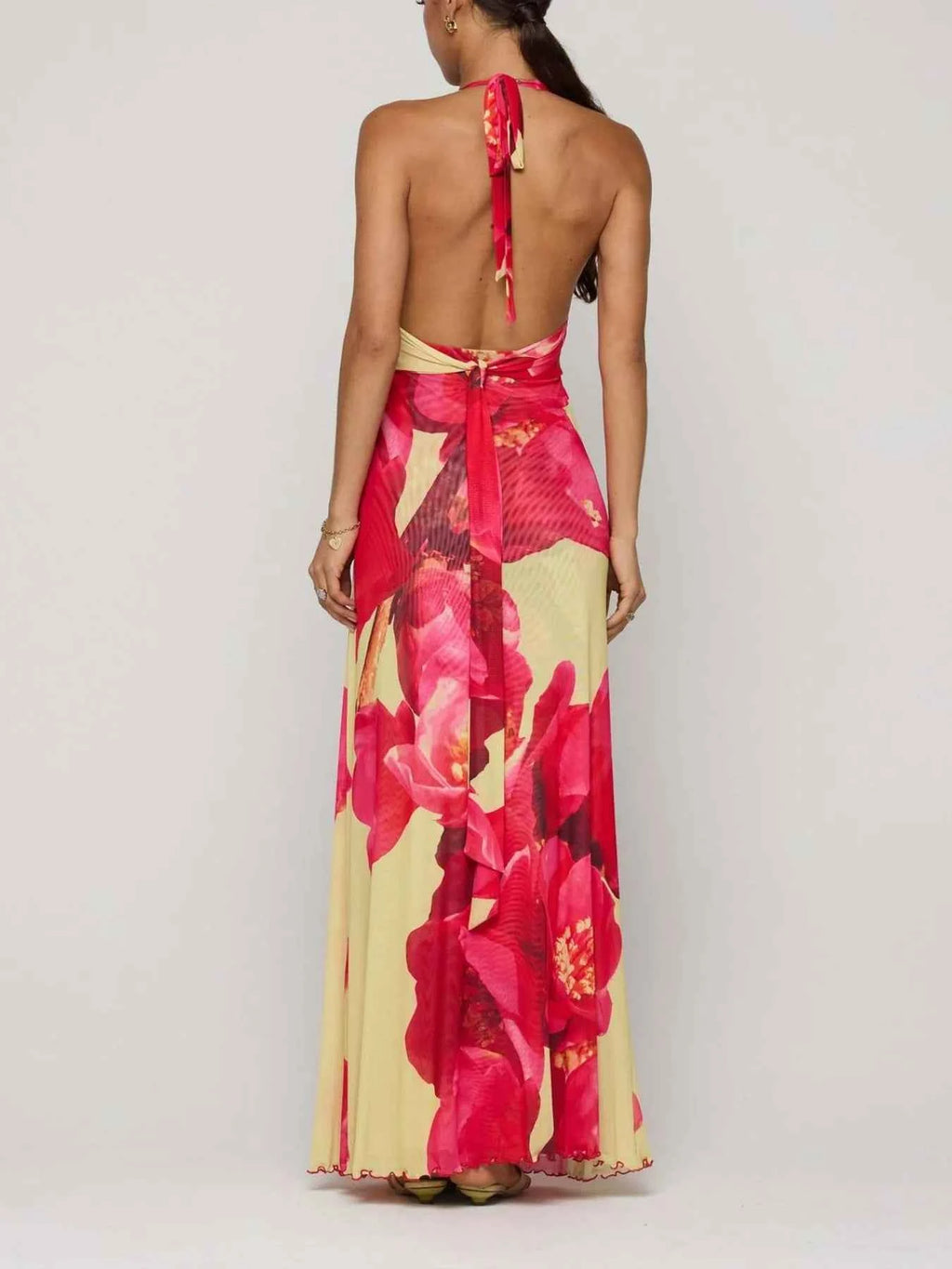 Floral Halter Neck Deep V Maxi Dress 60cf6128-9cc9-42e4-a9e4-bb303795f9ab-Max-Origin