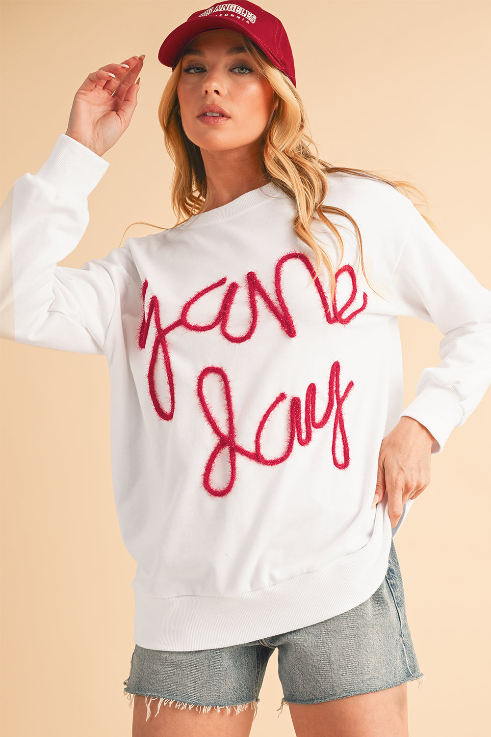 Black Tinsel Game Day Drop Shoulder Sweatshirt 60f54908ec070a1f