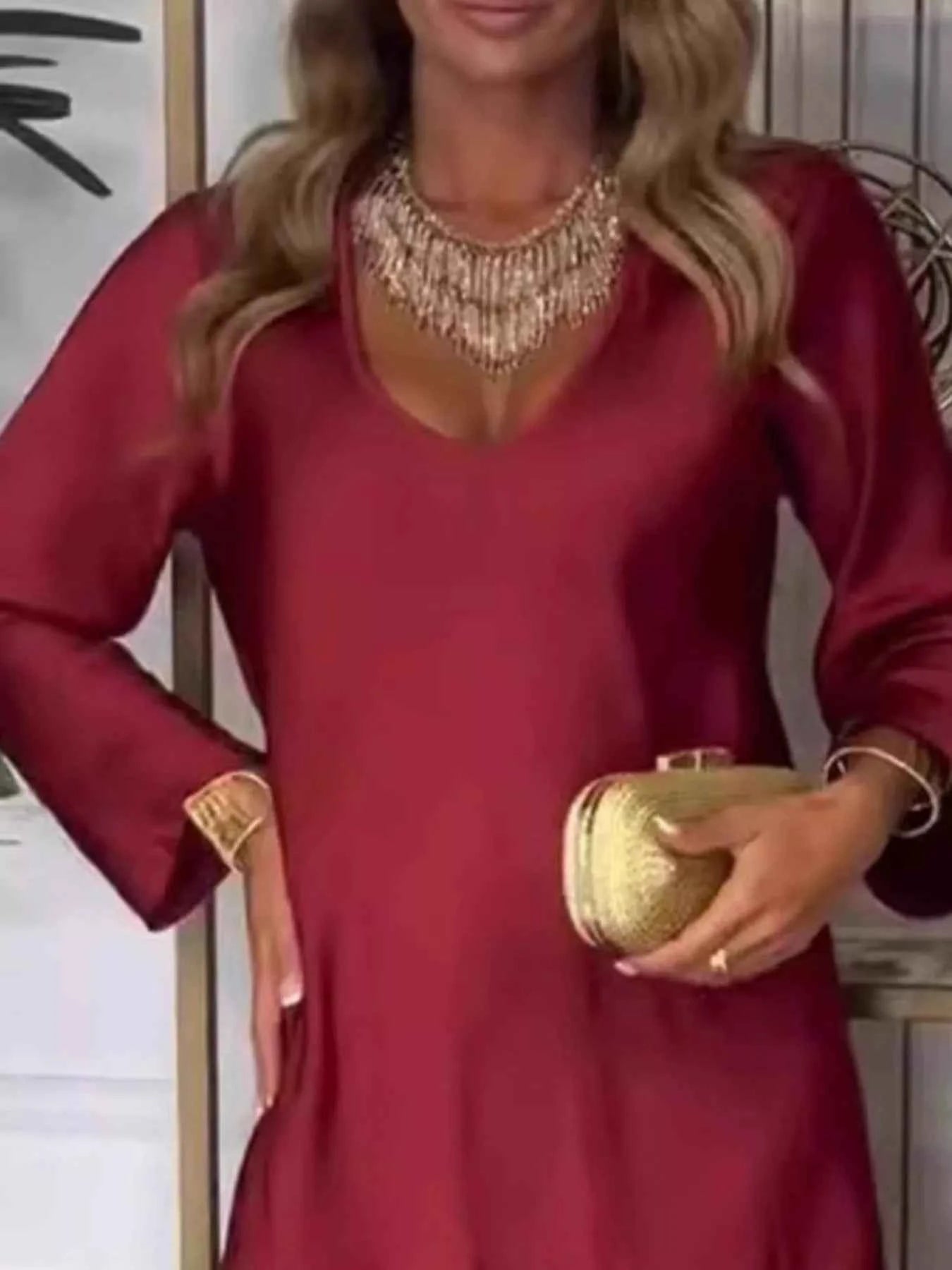 Full Size V-Neck Long Sleeve Midi Dress Plus Size 612370a5-de21-4b79-a8df-ed3d8b72e305-Max-Origin