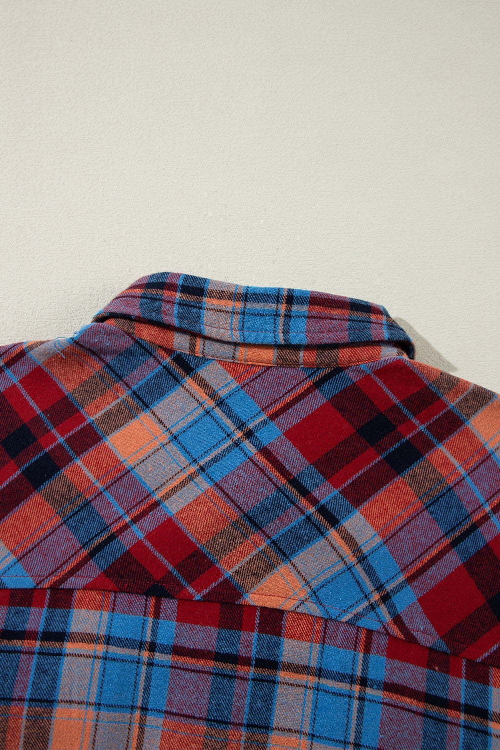 Orange Plaid Print Pocket Loose Shirt Shacket 612faba1e4158e2f