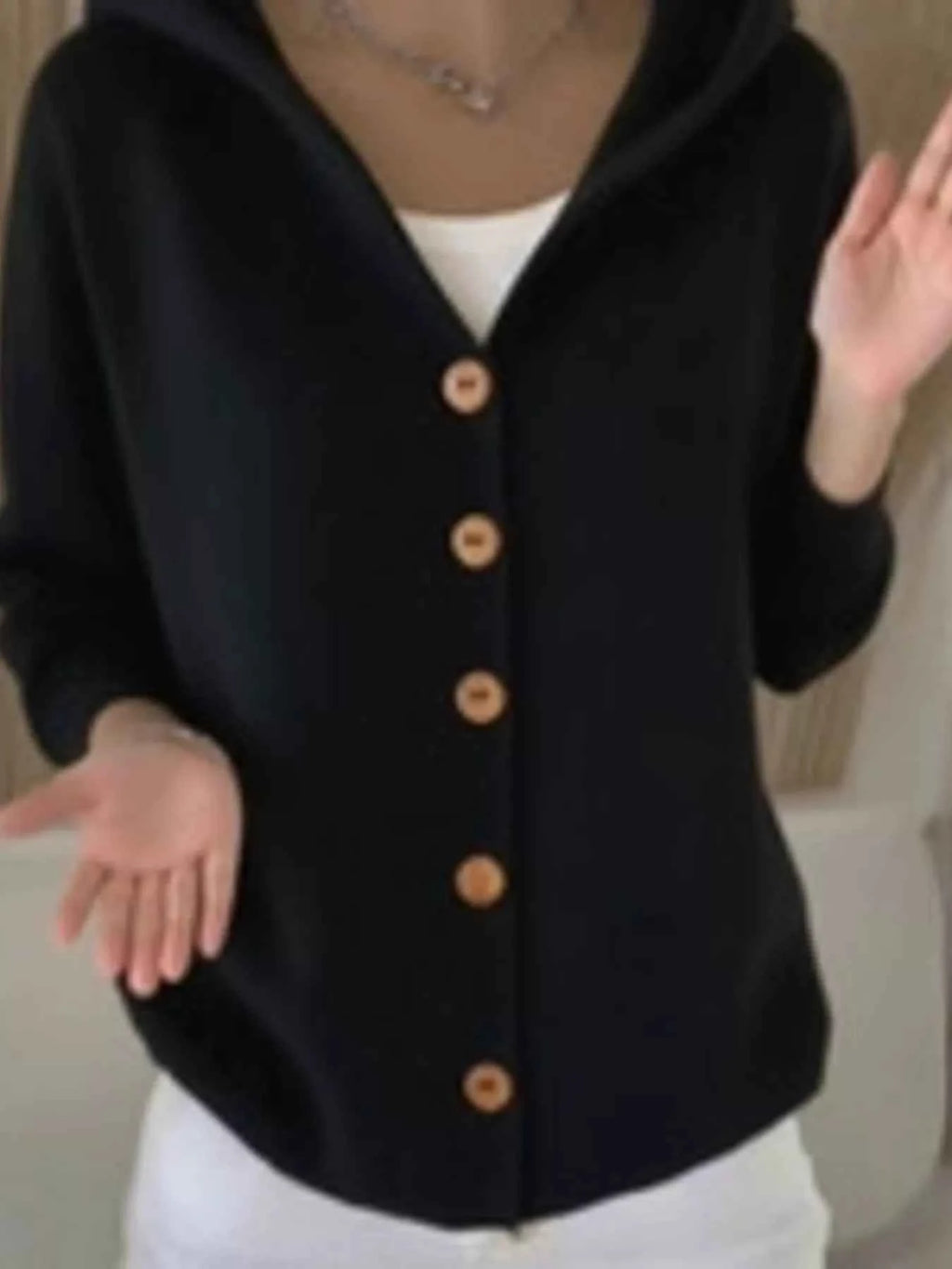 Full Size Hooded Button-Front Soft Knit Cardigan Plus Size 618cca108f75444d866987e9c74e645b-Max-Origin