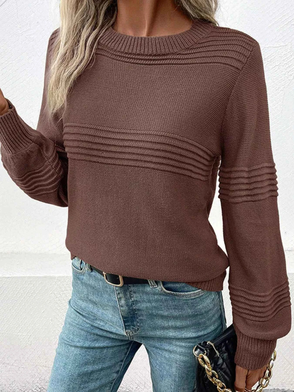 Round Neck Long Sleeve Sweater 61aa73db-8649-433f-81d5-01f5a445327e-Max-Origin