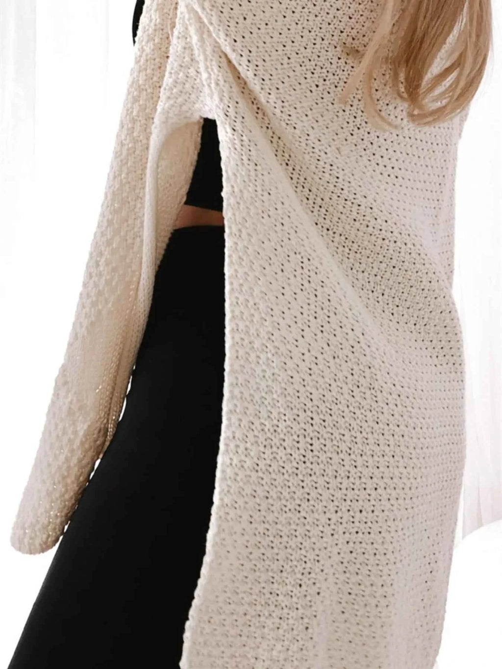 Oversized Knit Cardigan with Open Front Design 61ad3e60-3a66-4362-bcc2-a729a3c2e5f8-Max-Origin