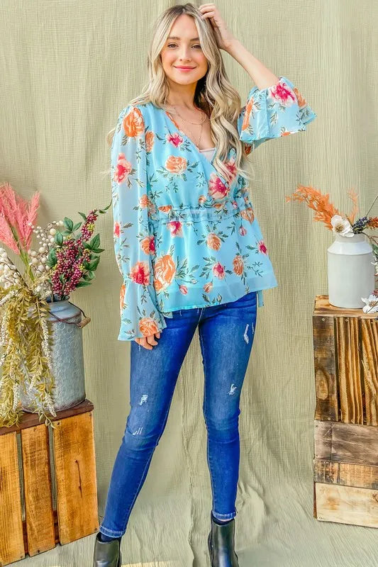 And The Why Floral Print Draw String Bell Sleeve Top 61b1e43c2a8246f990d52cbac0b3c3f9-Max-Origin