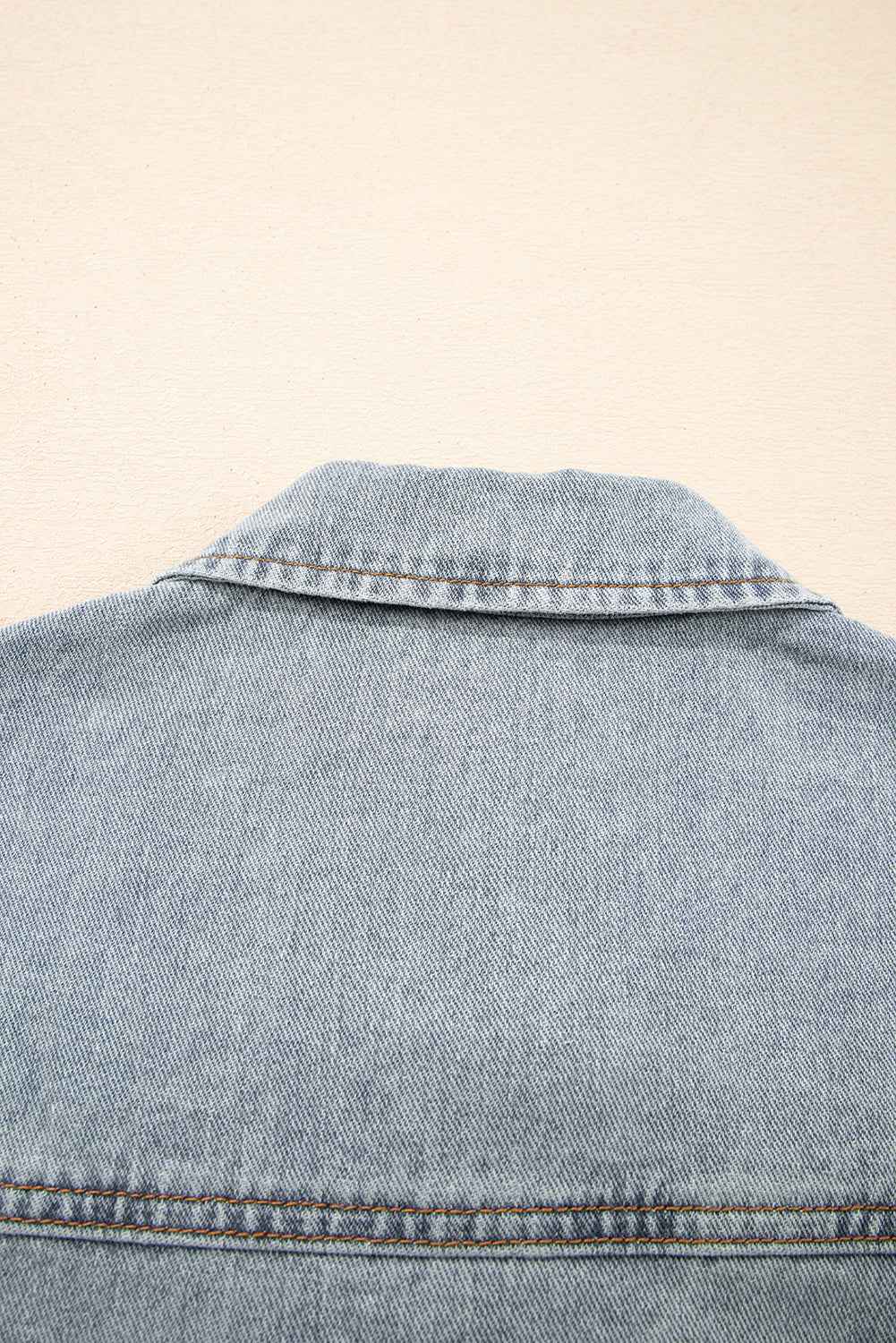 Beau Blue Street Style Zip Up Washed Denim Jacket 61c330a430cdfd85